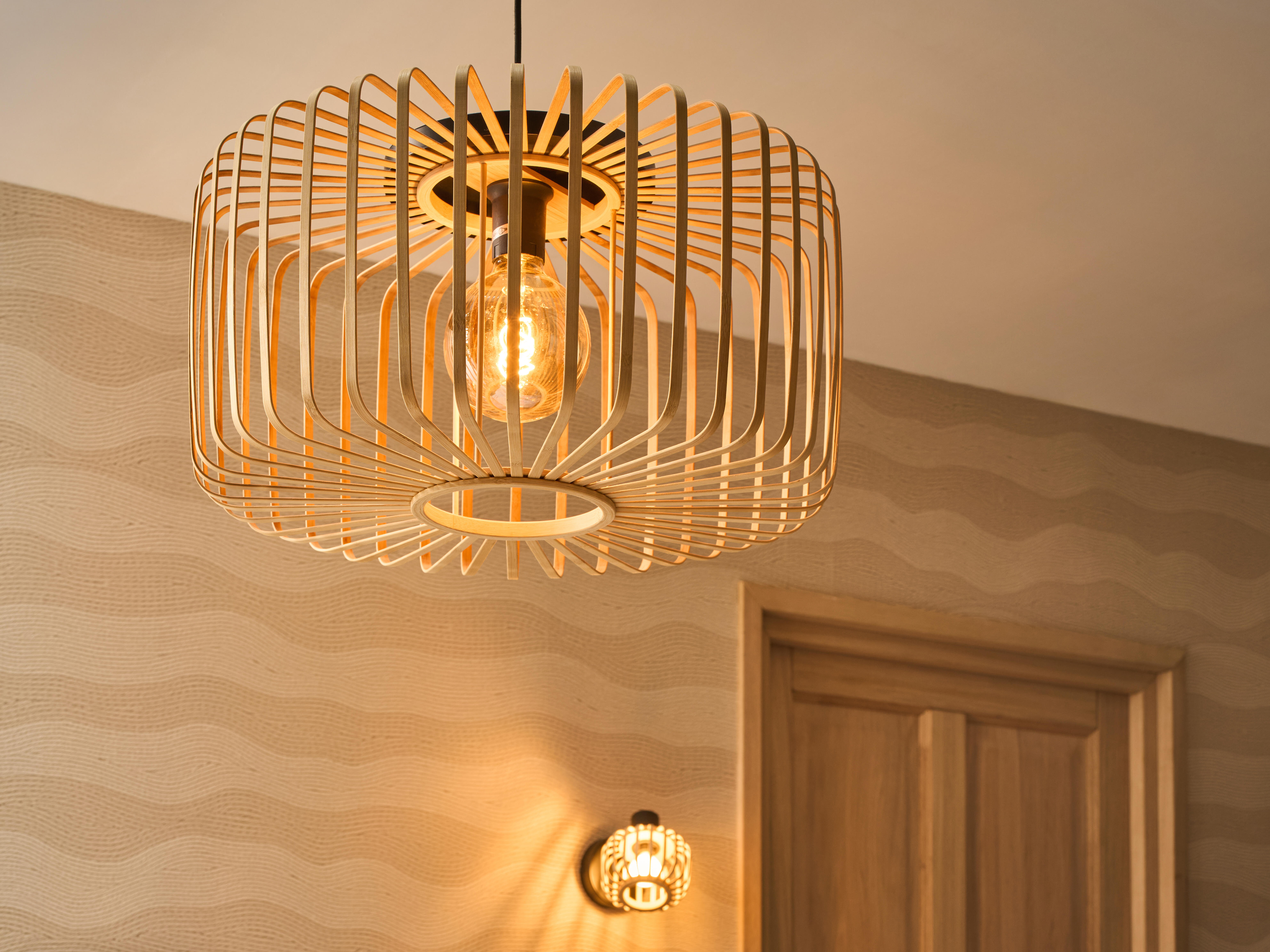 Candeeiro de teto suspenso PECAN E27 1 luz bamboo D55cm Inspire - 15