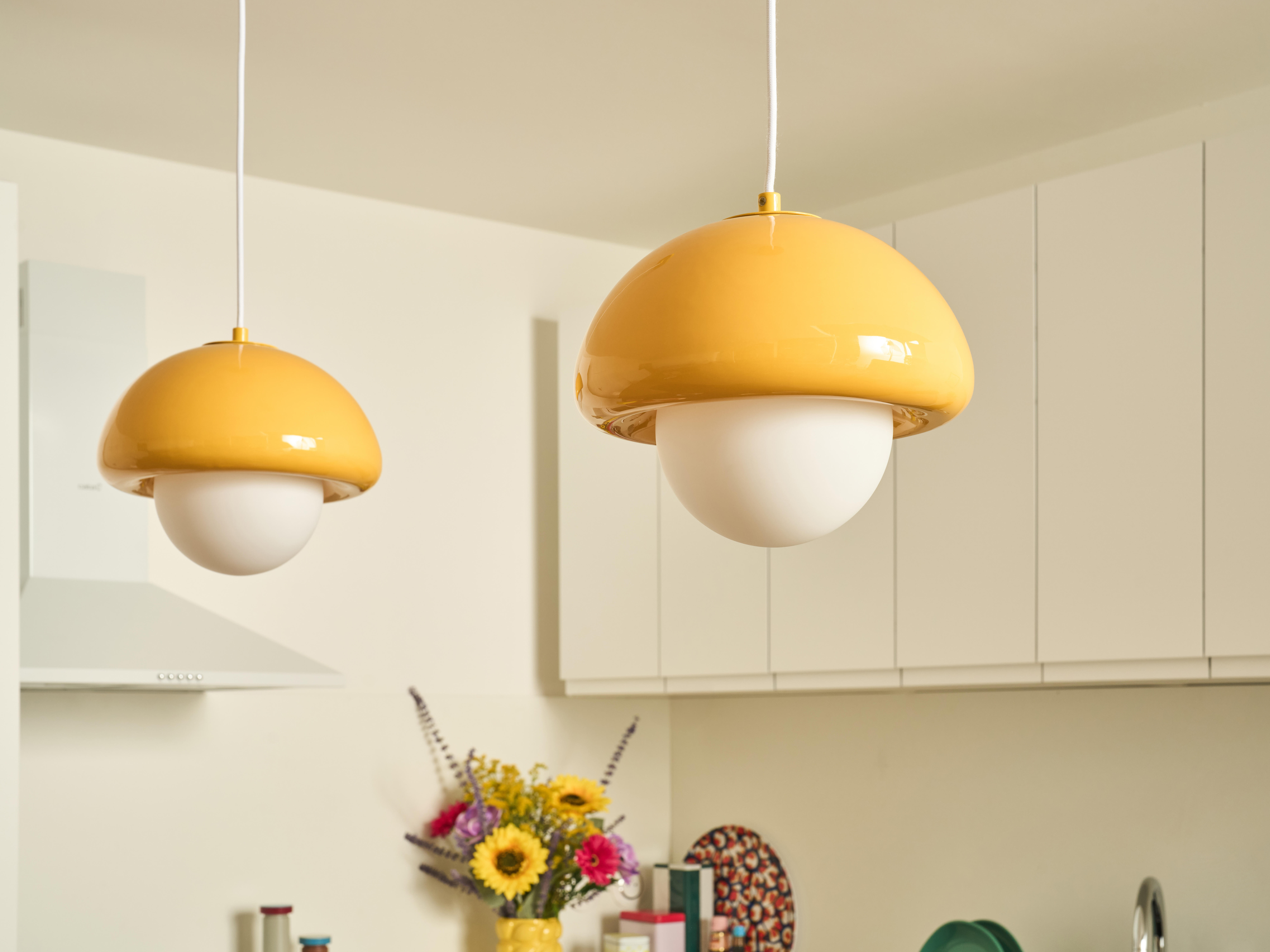 Suspension Pop champi verre, jaune, Diam.25 cm, E27 - 6