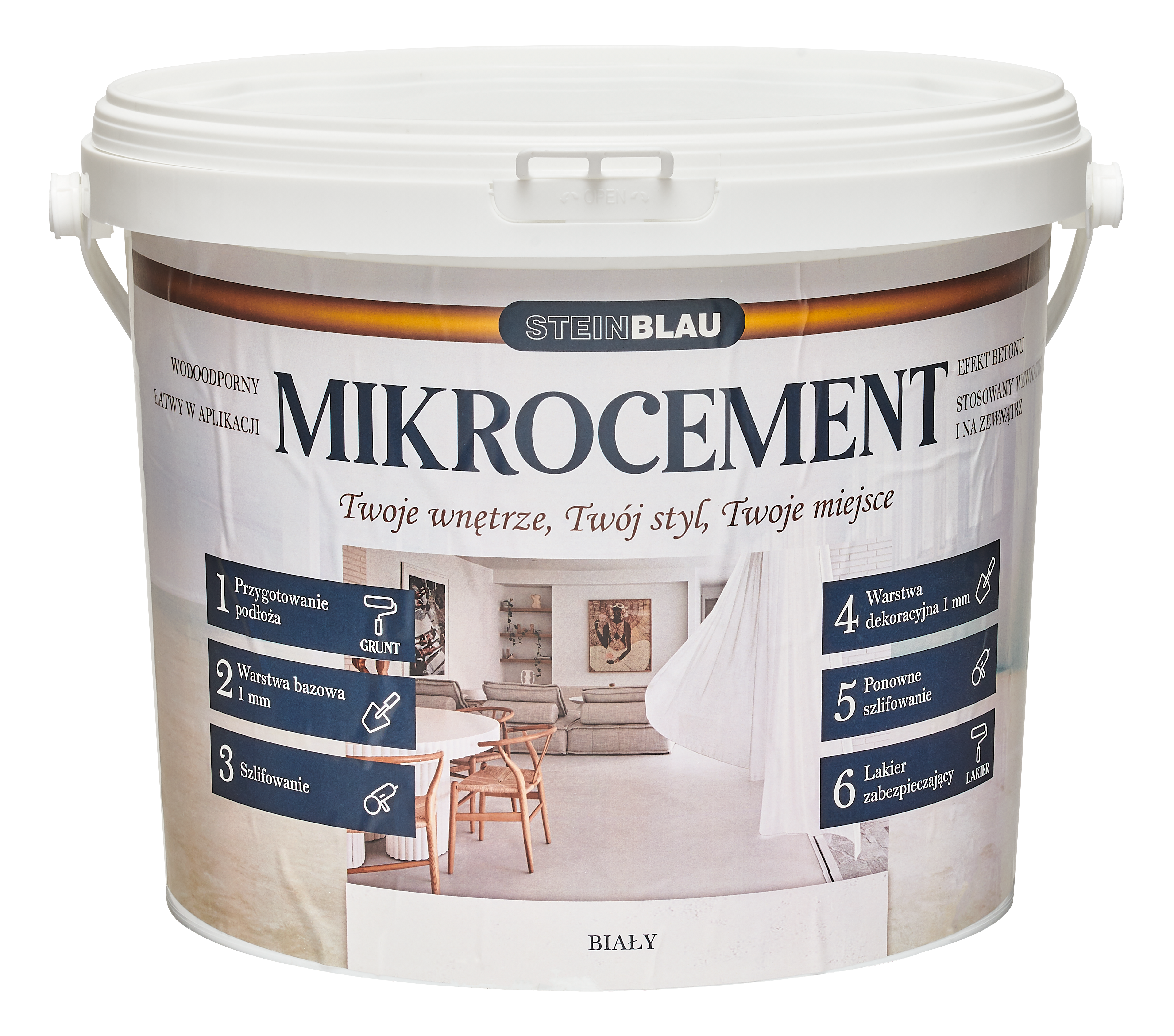 Mikrocement dekoracyjny satynowy biały 20 kg
