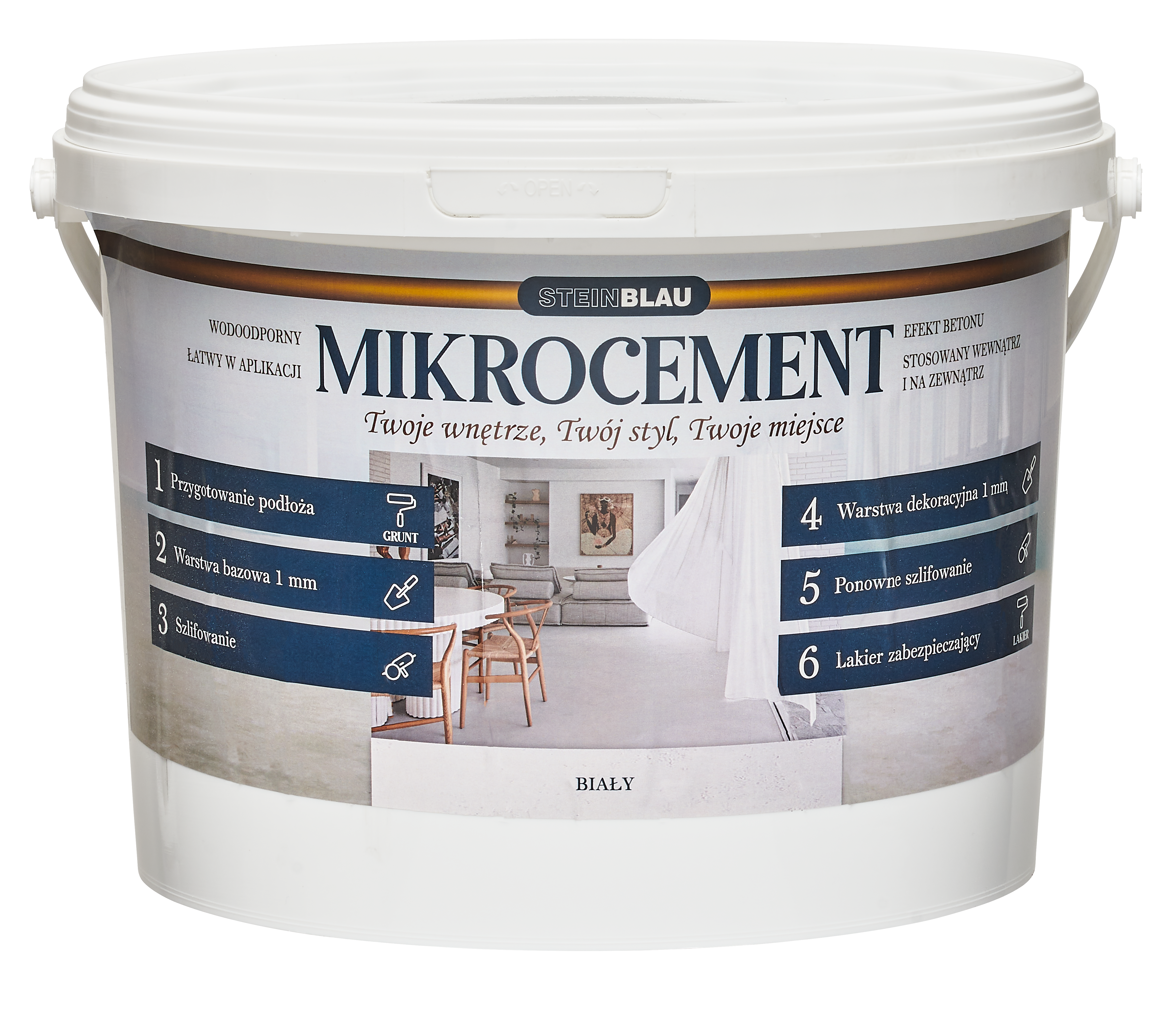 Mikrocement dekoracyjny satynowy biały 10 kg