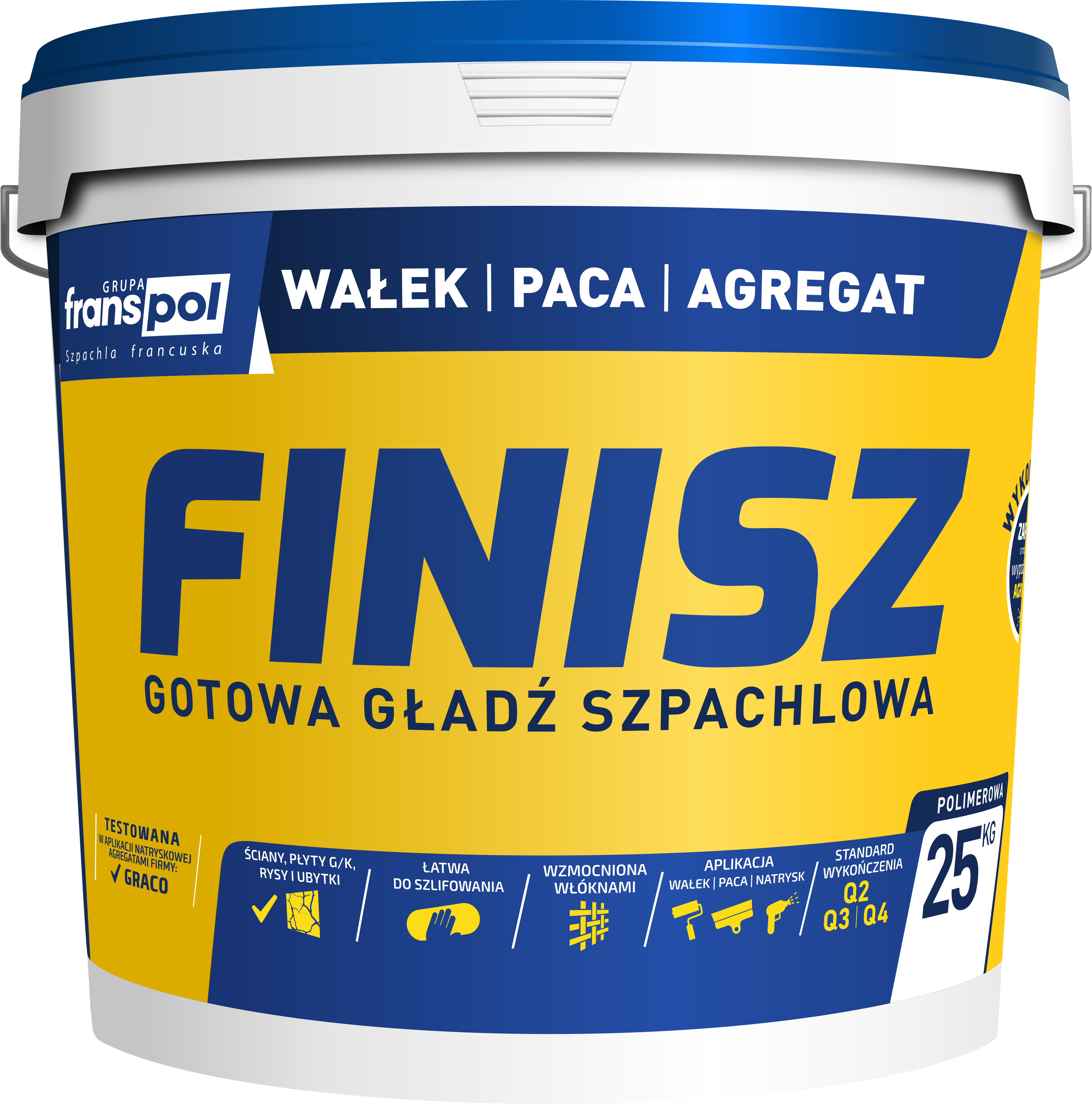Gotowa gładź szpachlowa finish 25 kg Franspol