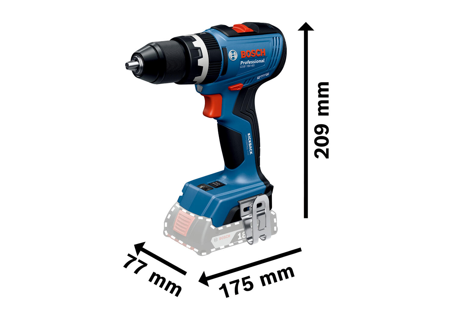 Kit Perceuse GSB 18V-65 + Meuleuse GWS 18V-8 BOSCH PROFESSIONAL, 2 batteries 4Ah - 10