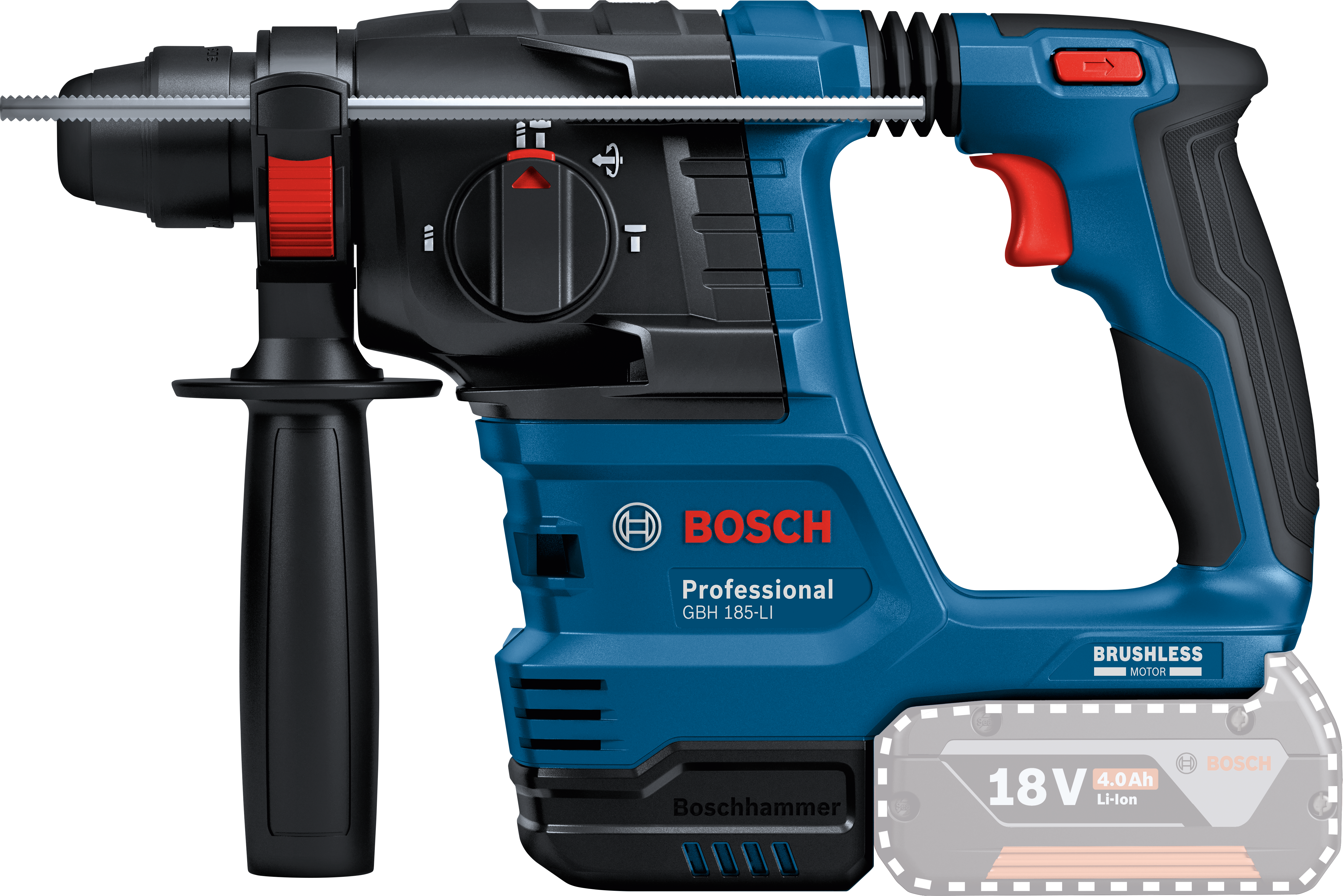 Młot udarowy obrotowy akumulatorowy GBH 185-LI 18 V BOSCH PROFESSIONAL - 2