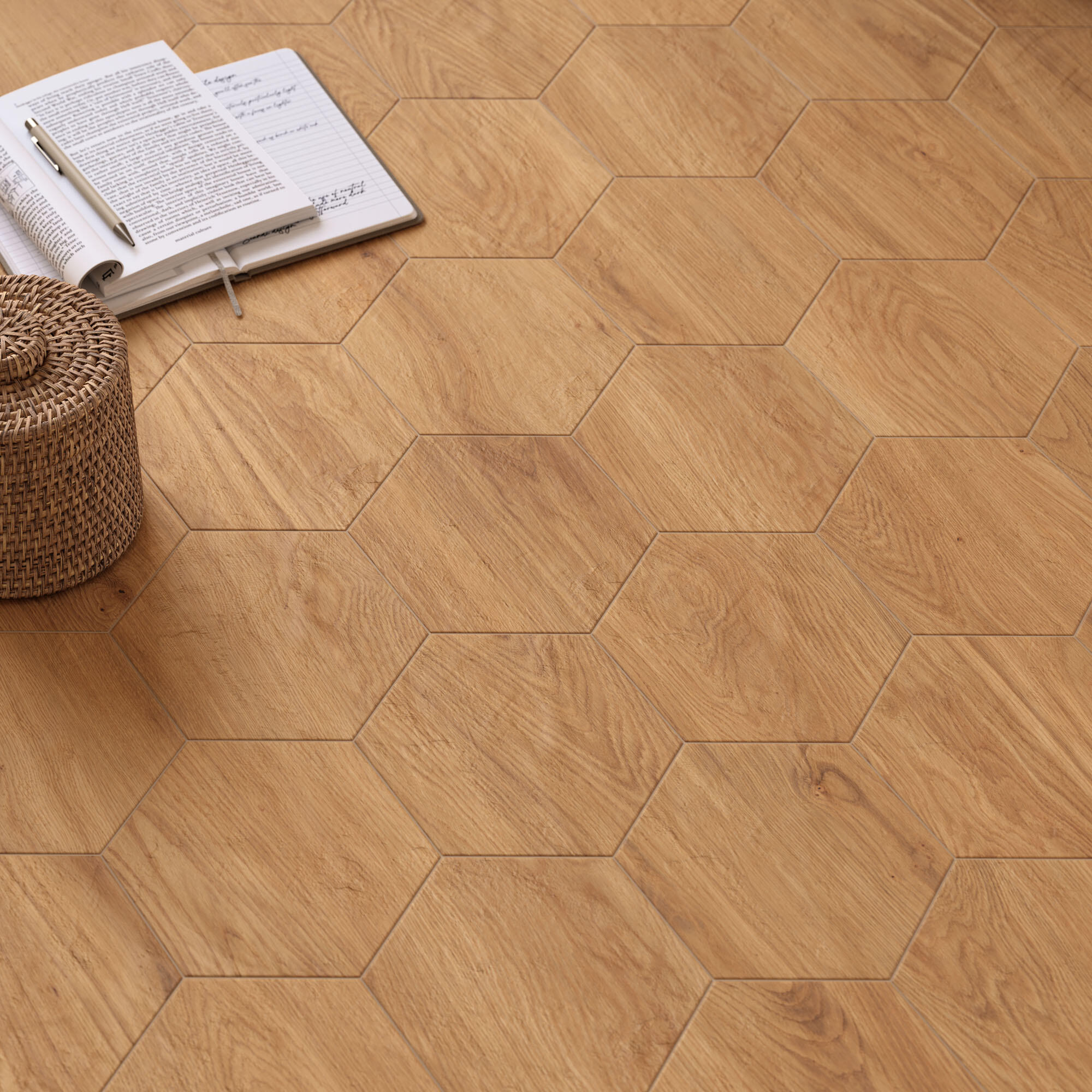 Carrelage sol intérieur effet bois miel Matière l.27 x L.27 cm - 6