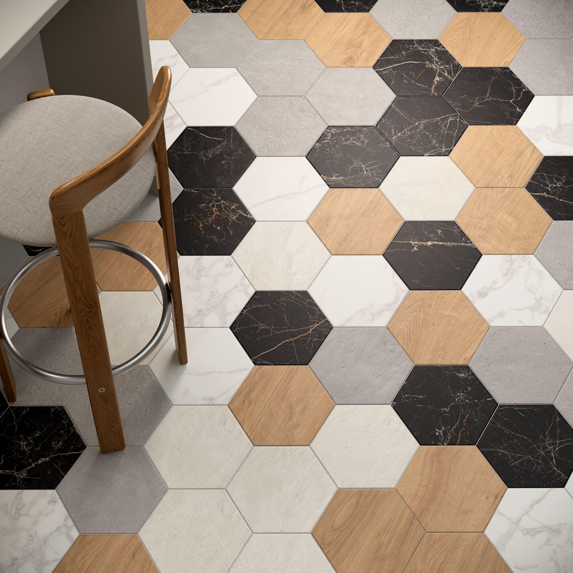 Carrelage sol intérieur effet marbre blanc Murano l.27 x L.27 cm 1,18M2 - 4