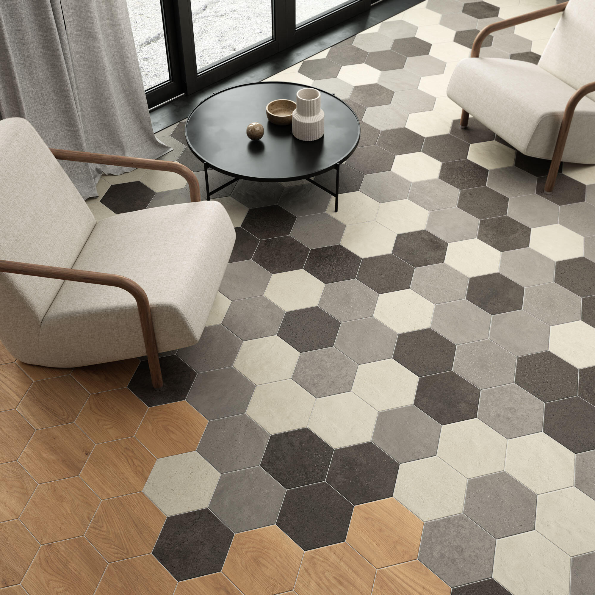 Carrelage sol intérieur/mur intérieur effet béton gris Matiere l.27 x L.27 cm - 6