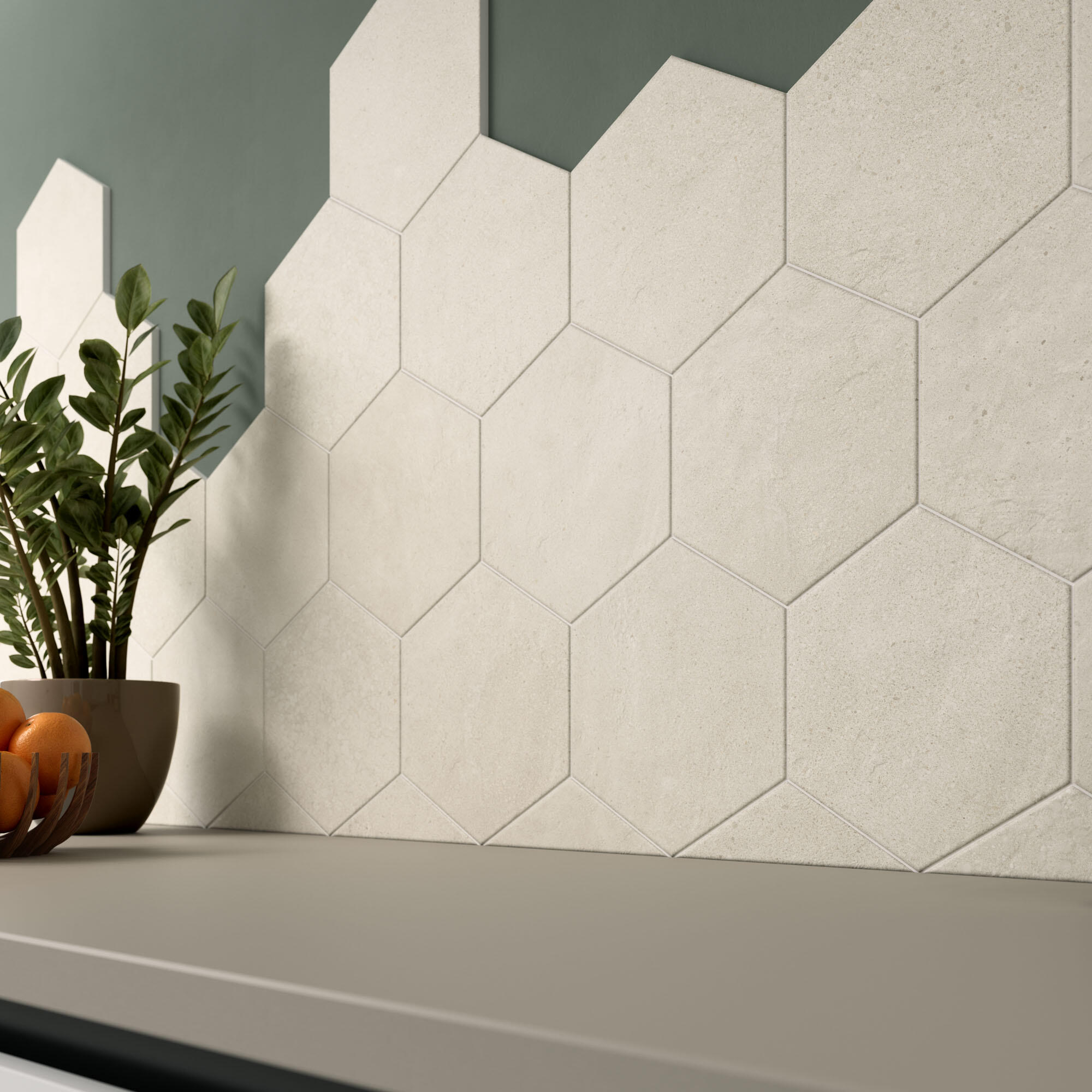 Carrelage sol intérieur effet béton blanc Matière l.27 x L.27 cm - 4