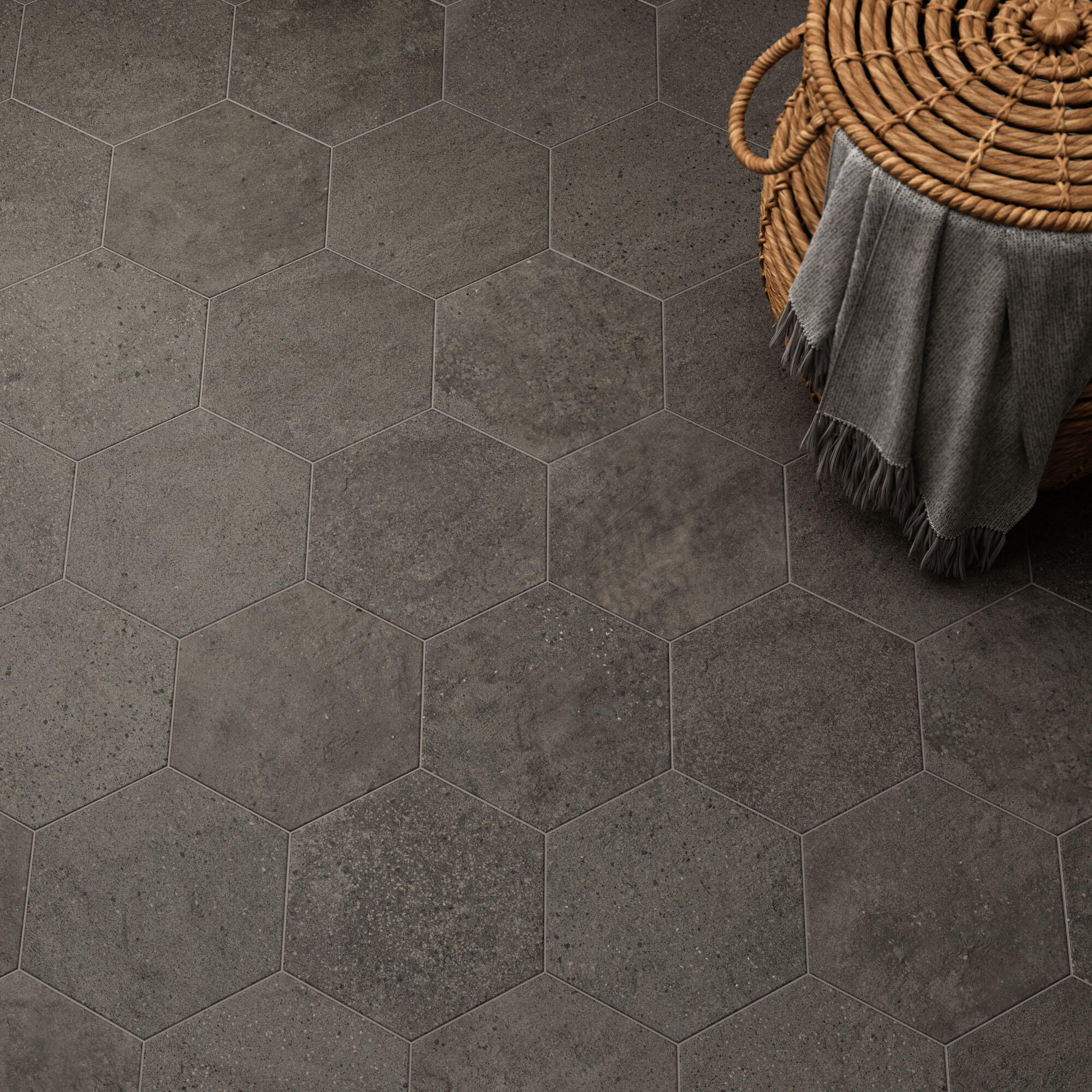 Carrelage sol intérieur effet béton antracite Matiere l.21.6 x L.25 cm 1,18M2 - 4