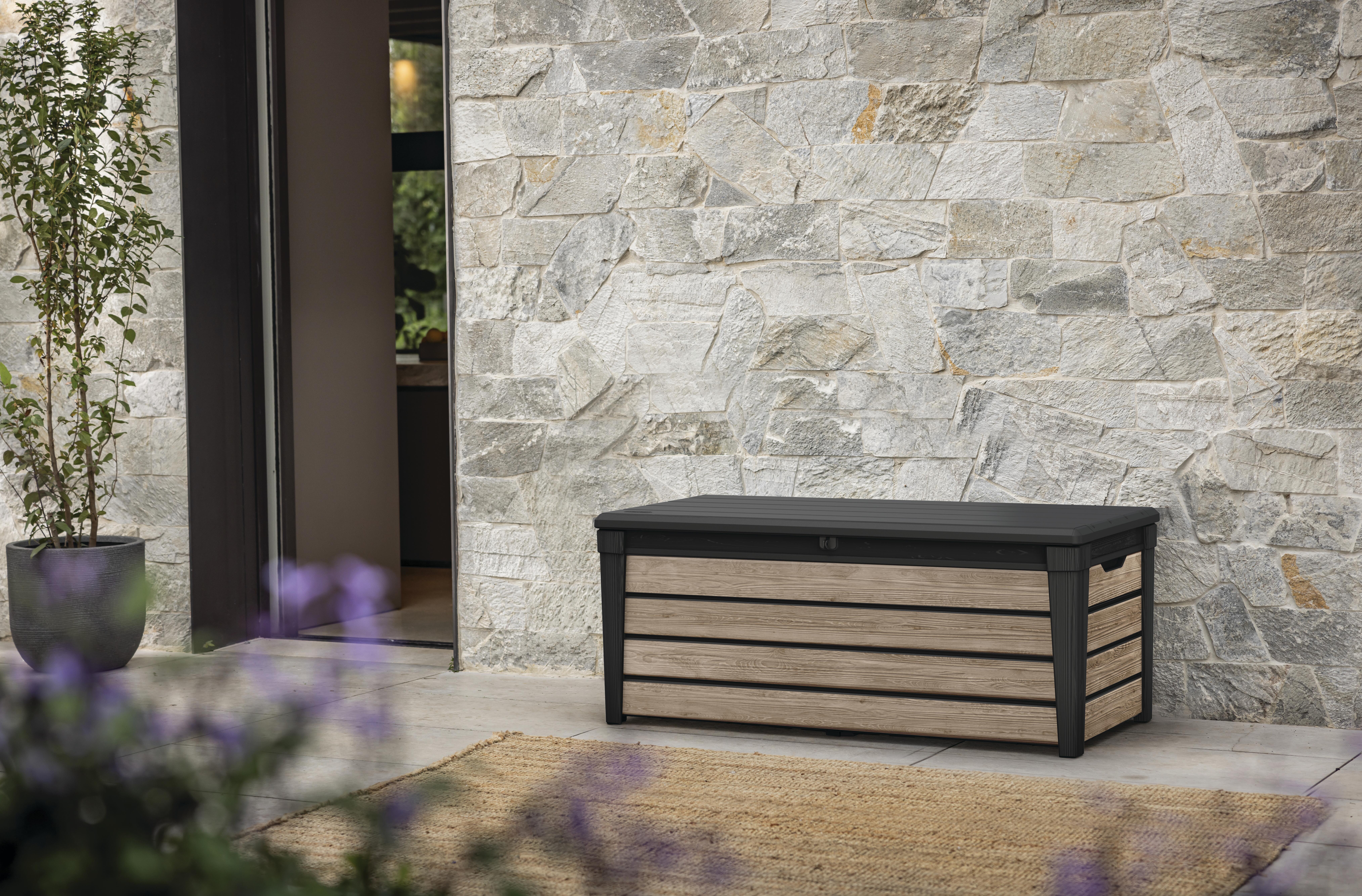 Arcón de resina para exterior KETER Deco bench Ashwood 145 x 70 x 70 cm y capacidad de 455 L - 3