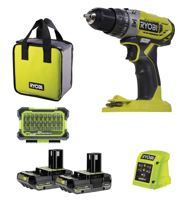 Perceuse visseuse à percussion sans fil 18V 2X2Ah - RYOBI - R18PD2-220SA31