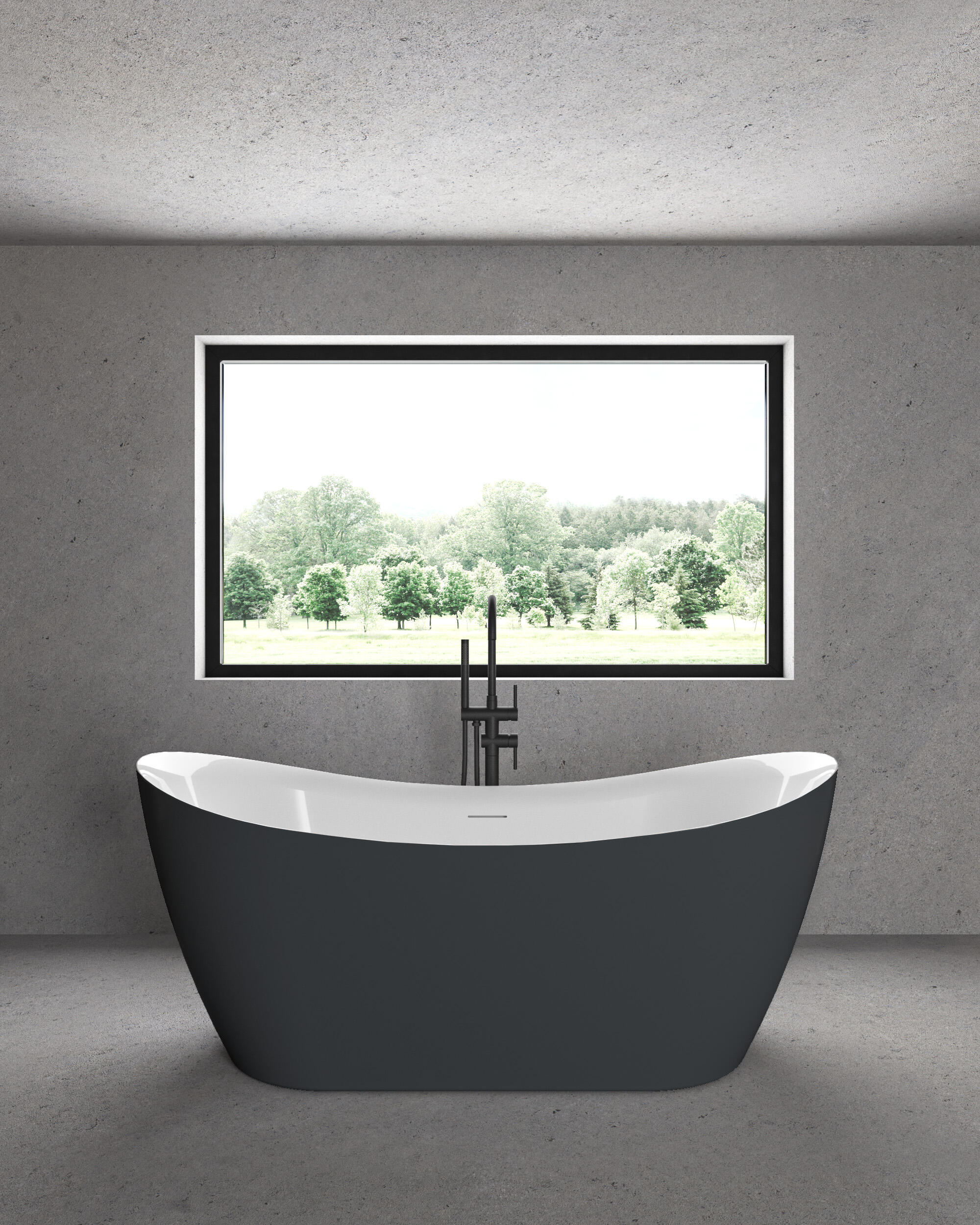 Bañera isla obath nao antracita 170x80 cm