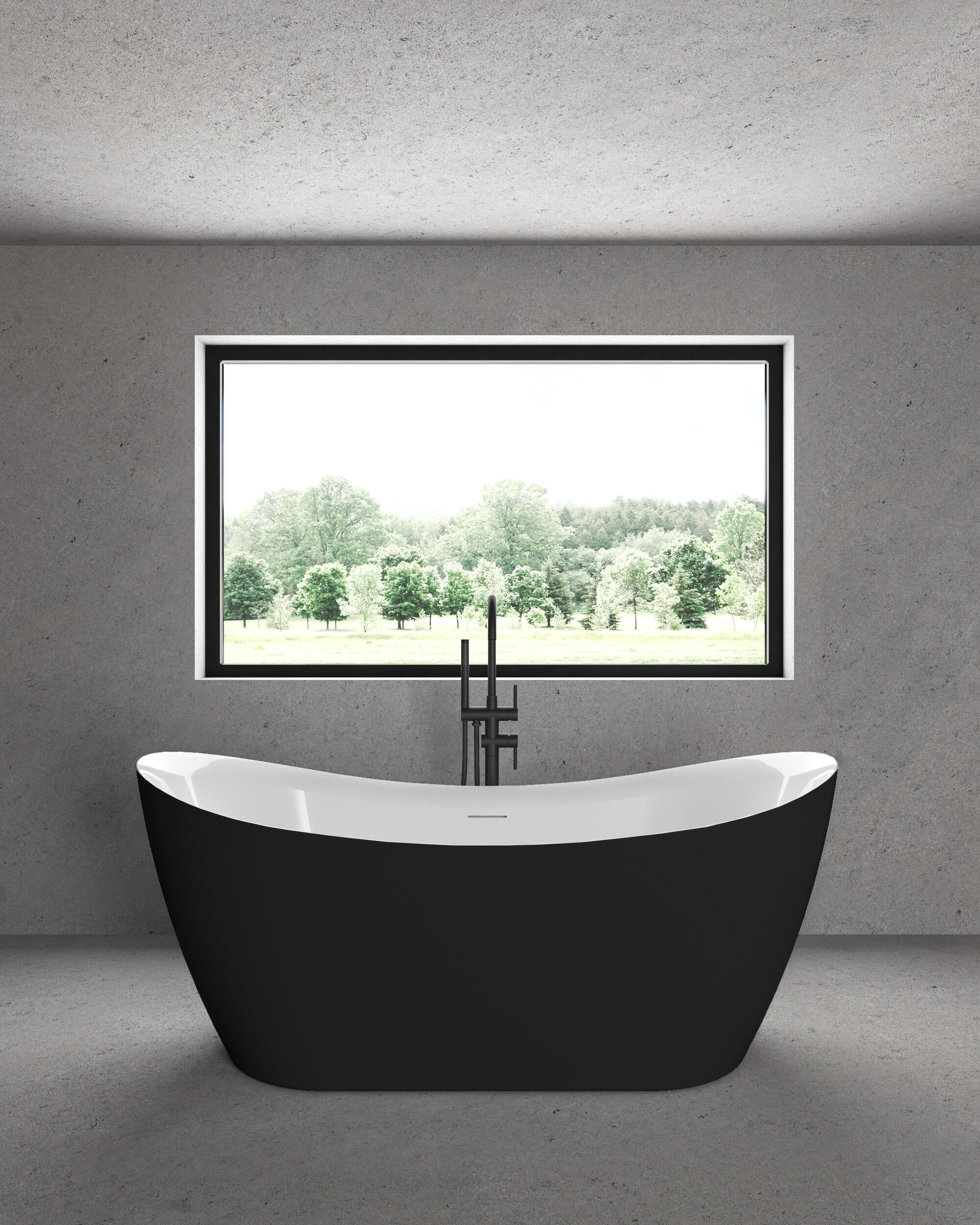 Bañera isla obath nao negro 180x90 cm