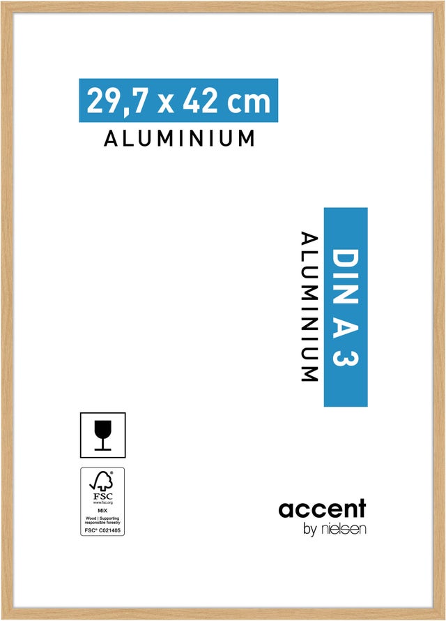 Cadre Accent, H.42 x l.29.7 cm, aluminium chêne, NIELSEN