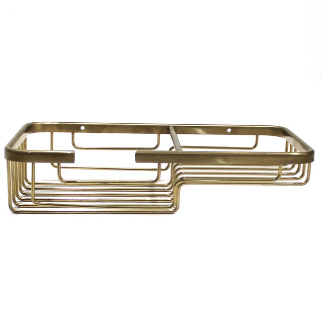 CESTILLO DE DUCHA RECTANGULAR PARA PARED ORO CEPILLADO