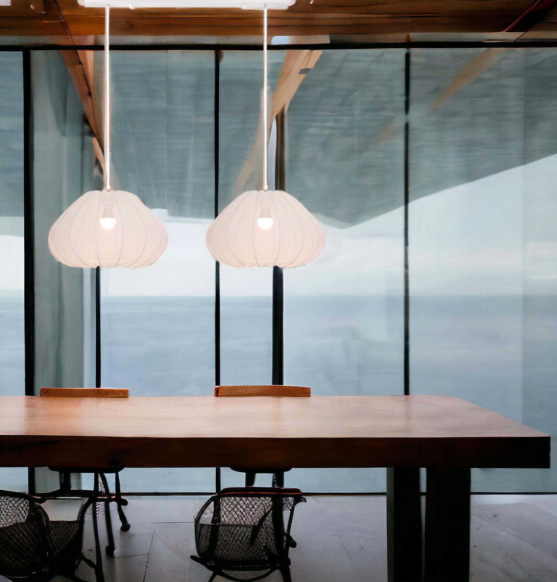 Lámpara de techo cotton con 2 luces e27 de color blanco