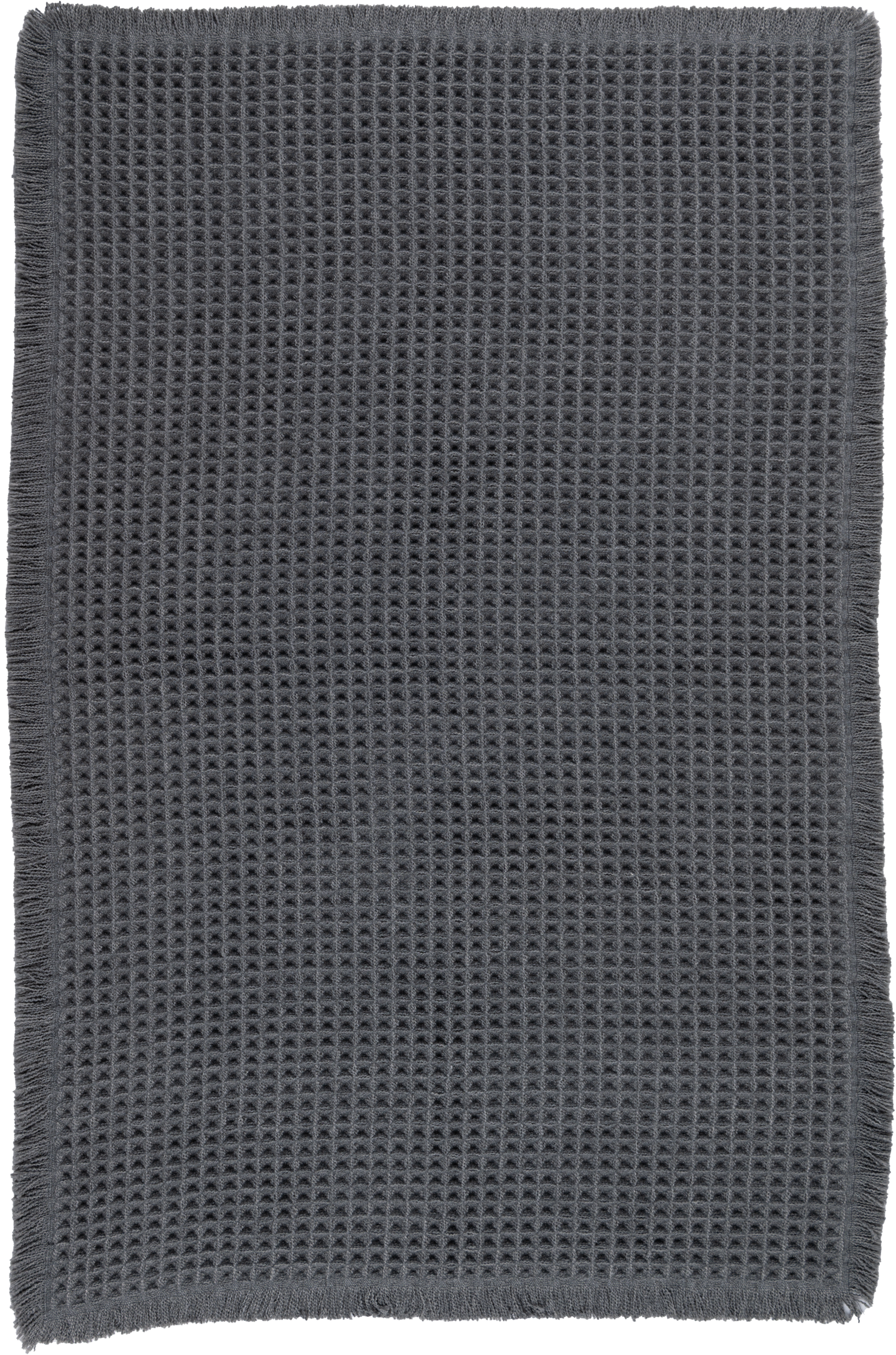 Dywan z frędzlami Waffle ciemnoszary 45 x 75 cm