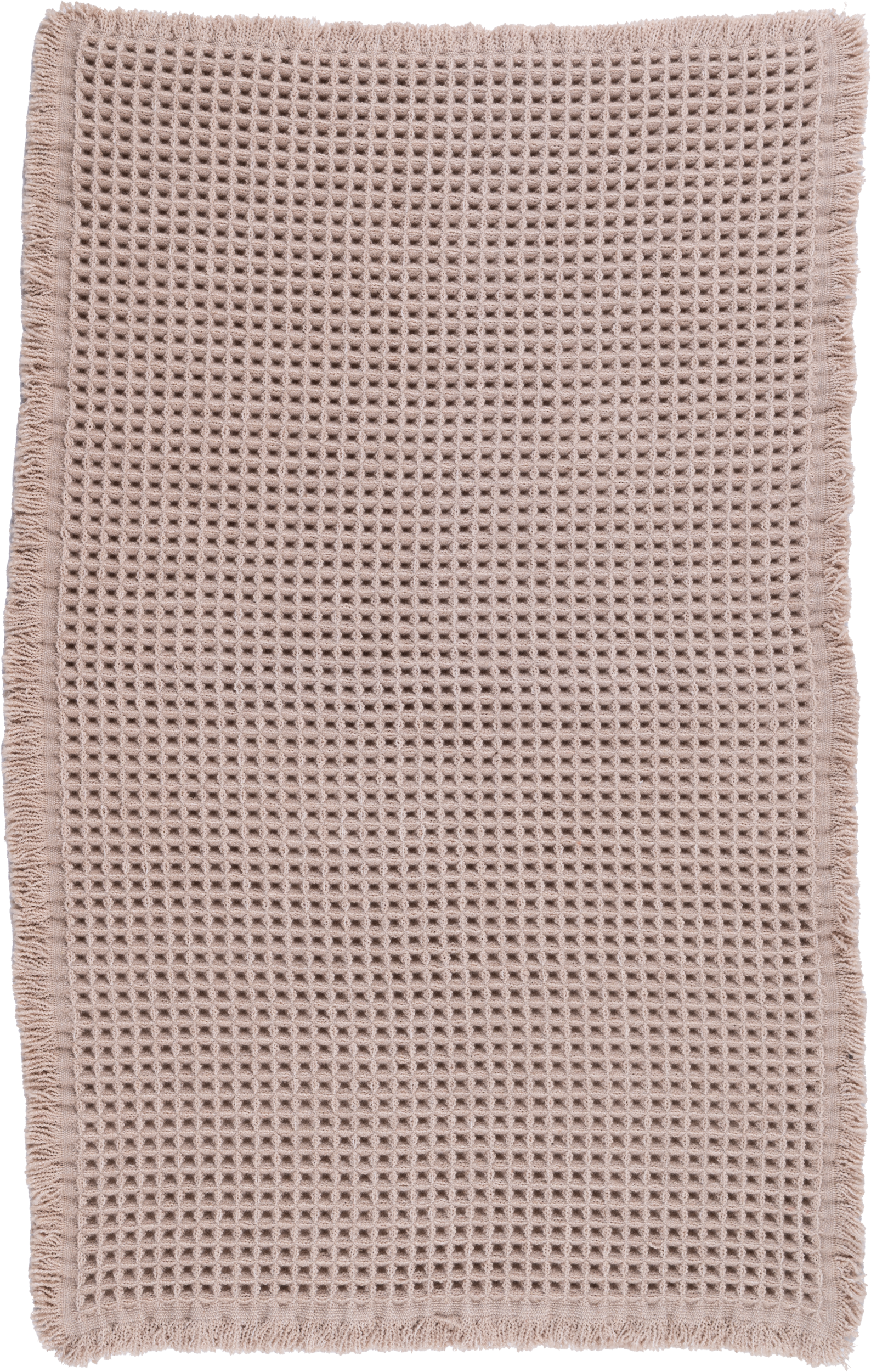 Dywan z frędzlami Waffle beżowy 45 x 75 cm