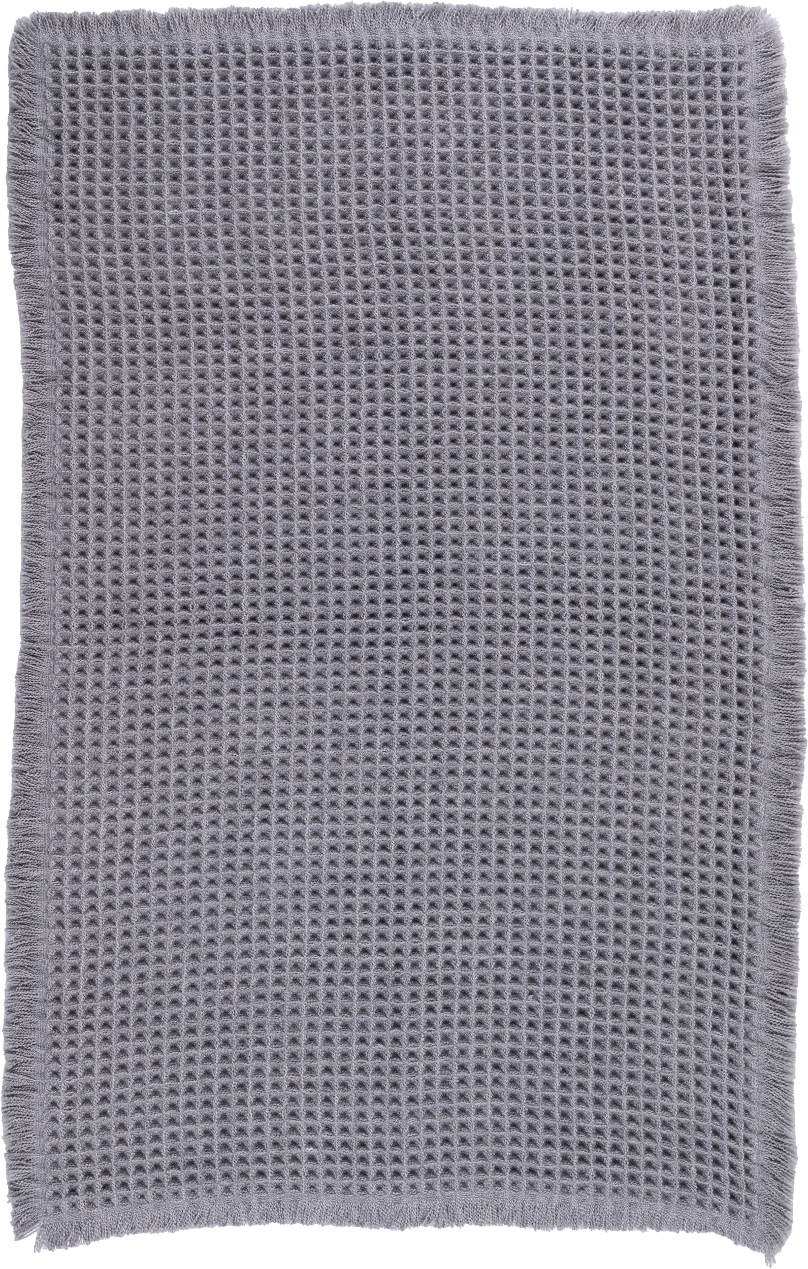 Dywan z frędzlami Waffle jasnoszary 45 x 75 cm