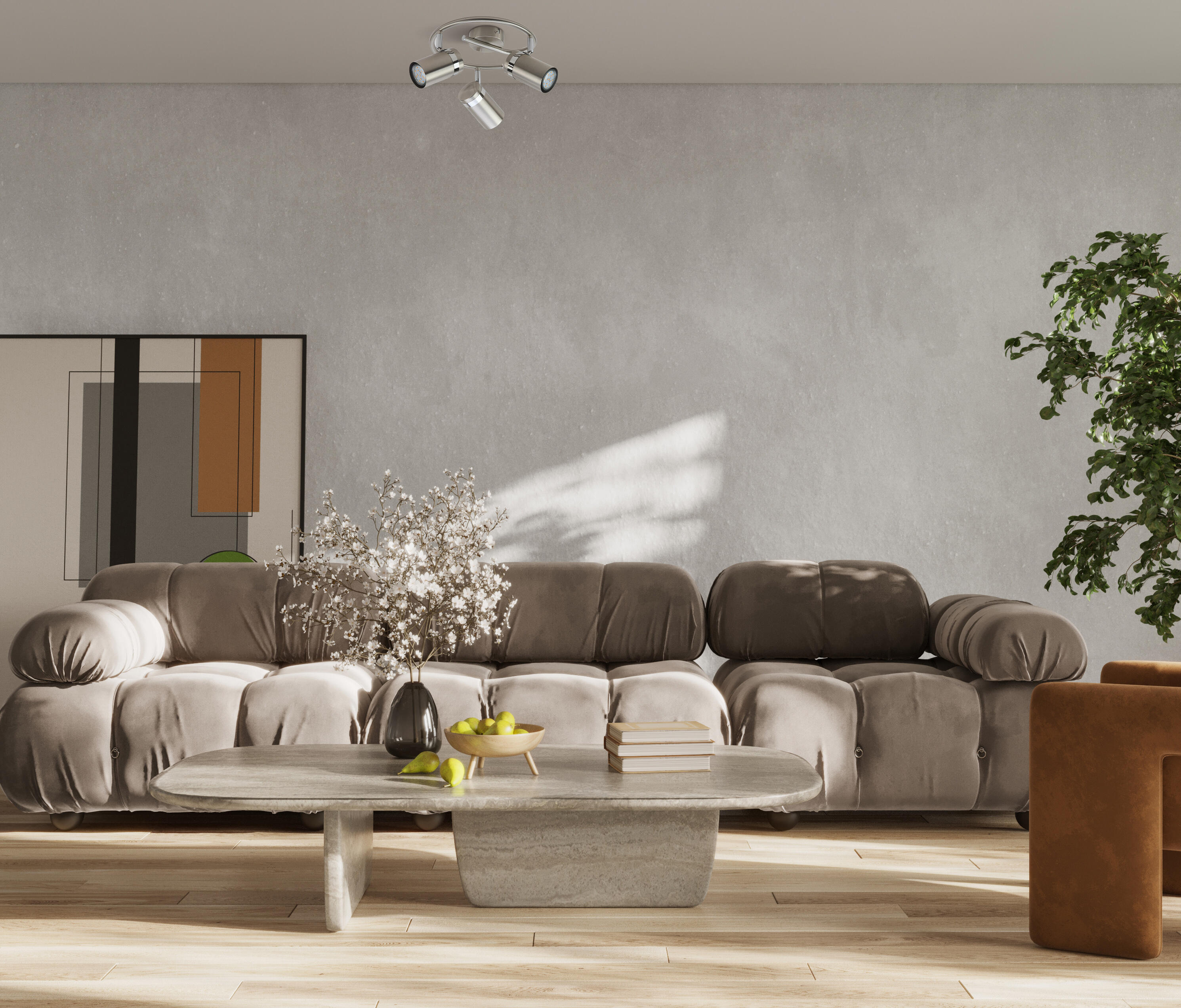 Plafon Palmoni srebrny 3 x GU10 Italux - 2