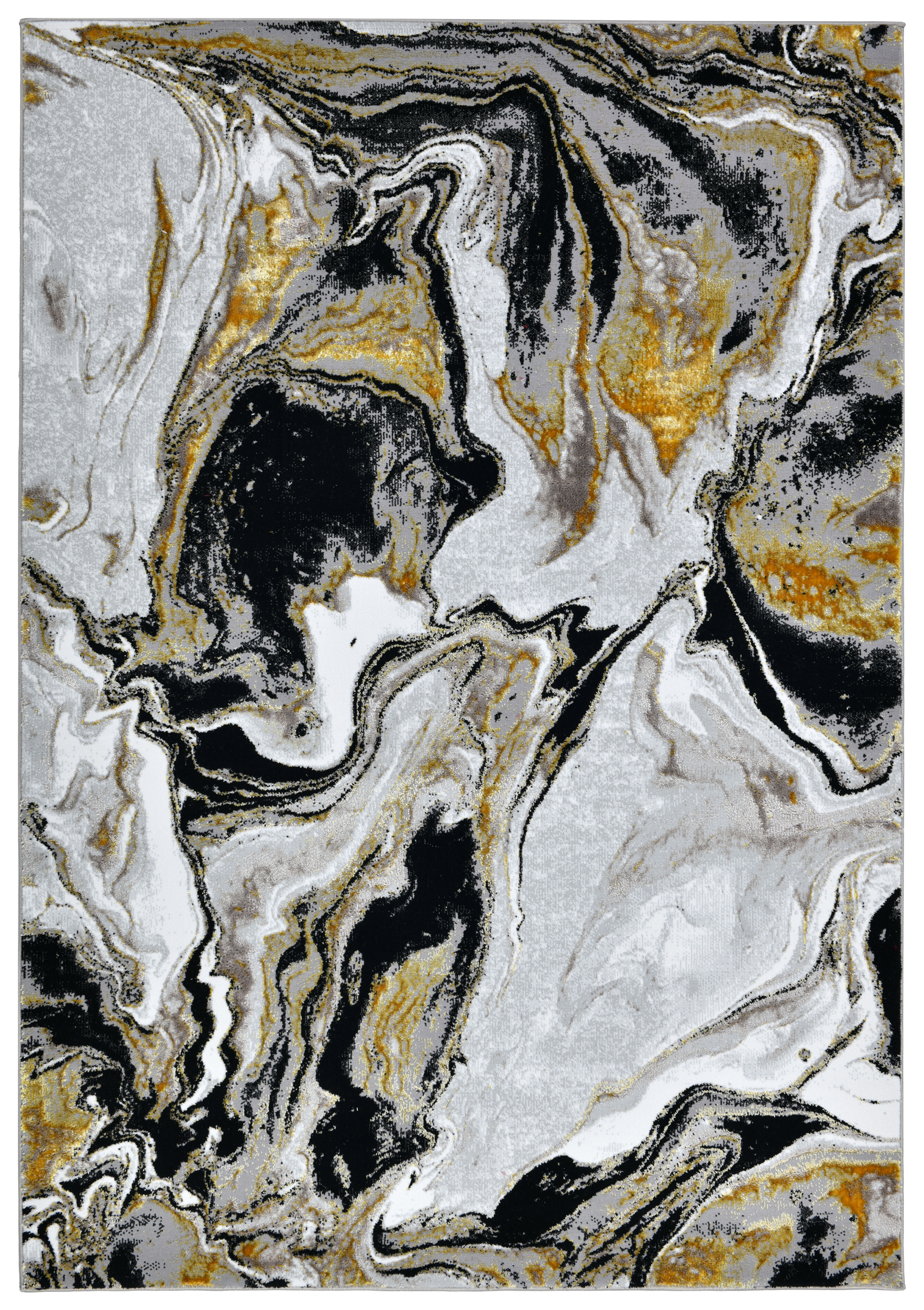 Dywan Century New Kamień czarno-srebro-złoty 160 x 200 cm