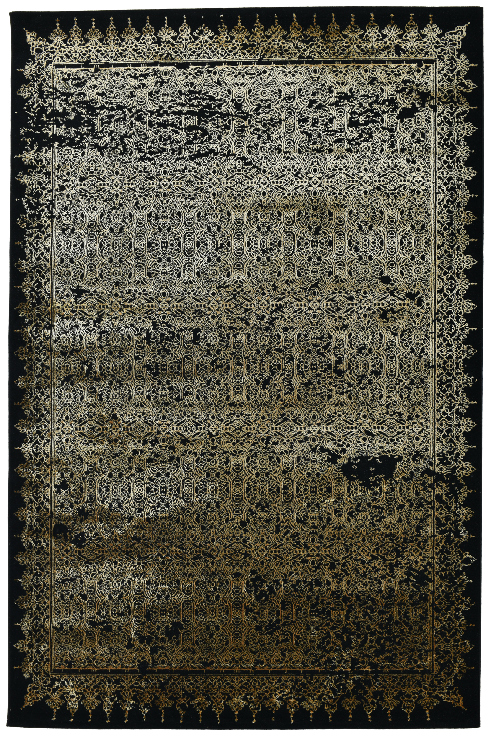Dywan Century New czarno-złoty 120 x 170 cm
