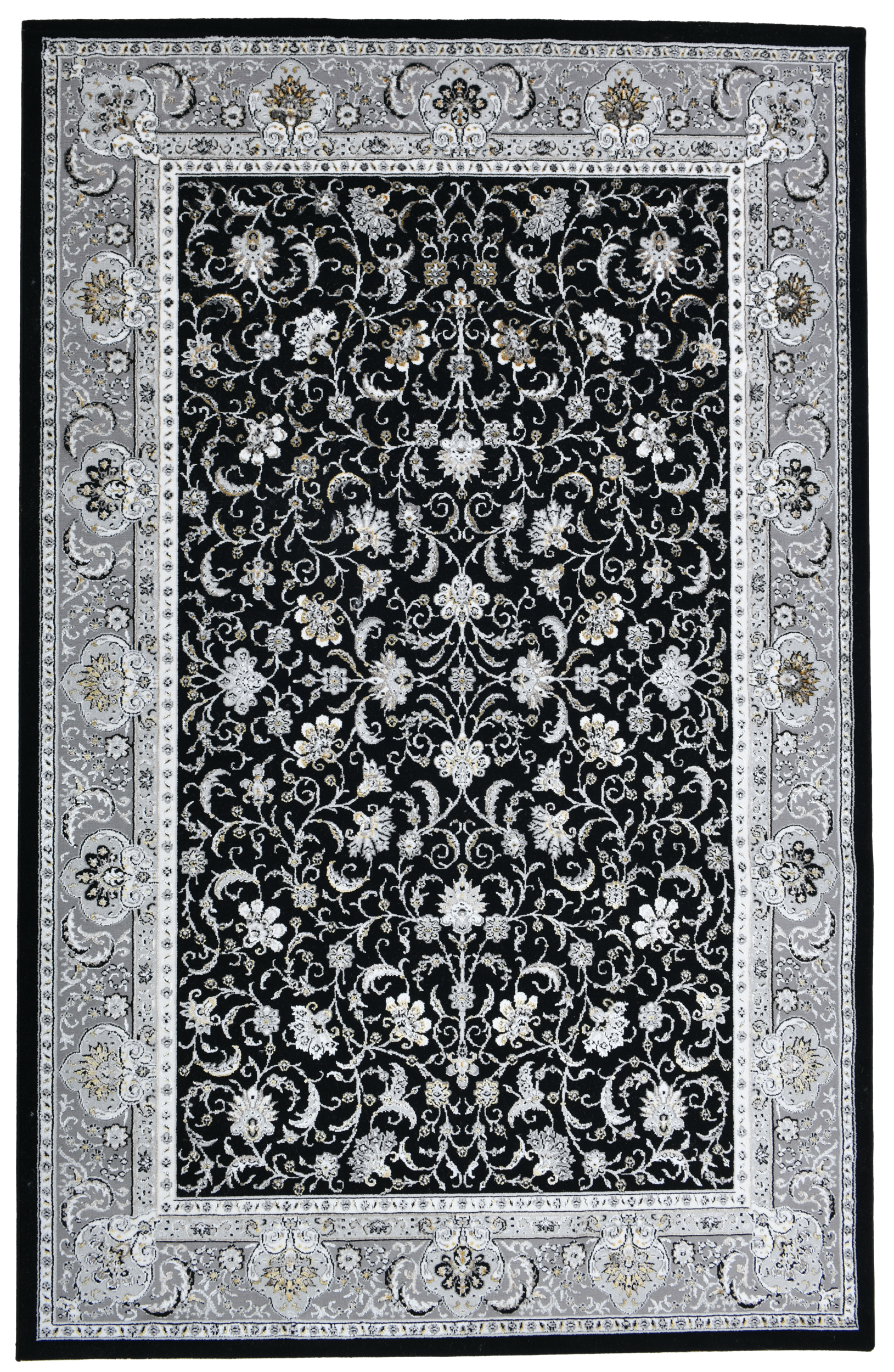 Dywan Century New Klasyk czarno-srebrny 120 x 170 cm