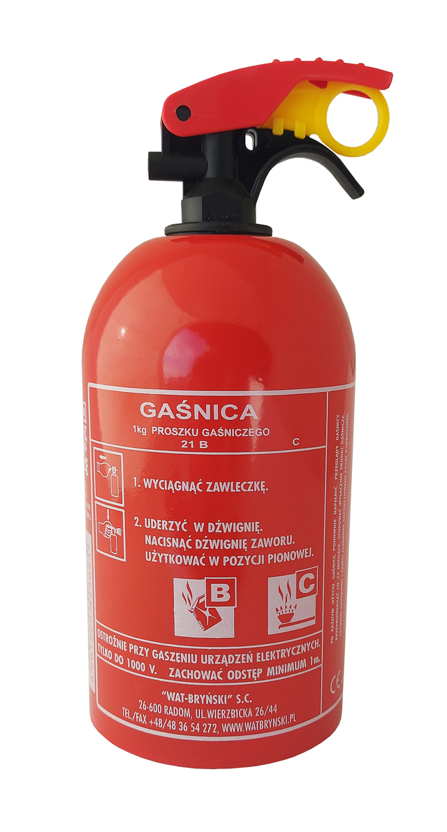 Gaśnica 1kg GP-1ZBC/S bez wieszaka Ogniochron