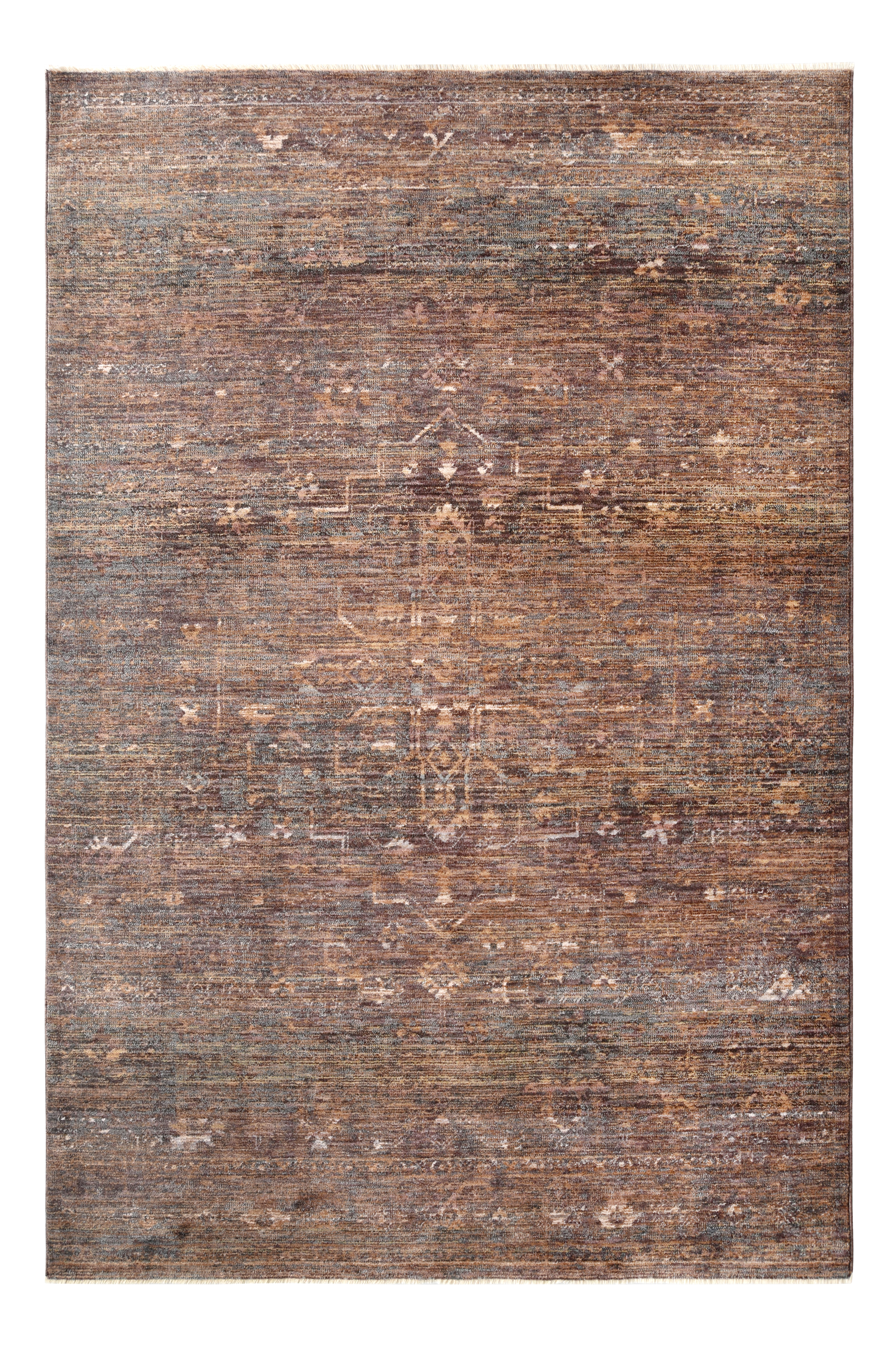 Dywan z frędzlami Valia przecierany brązowy 80 x 140 cm