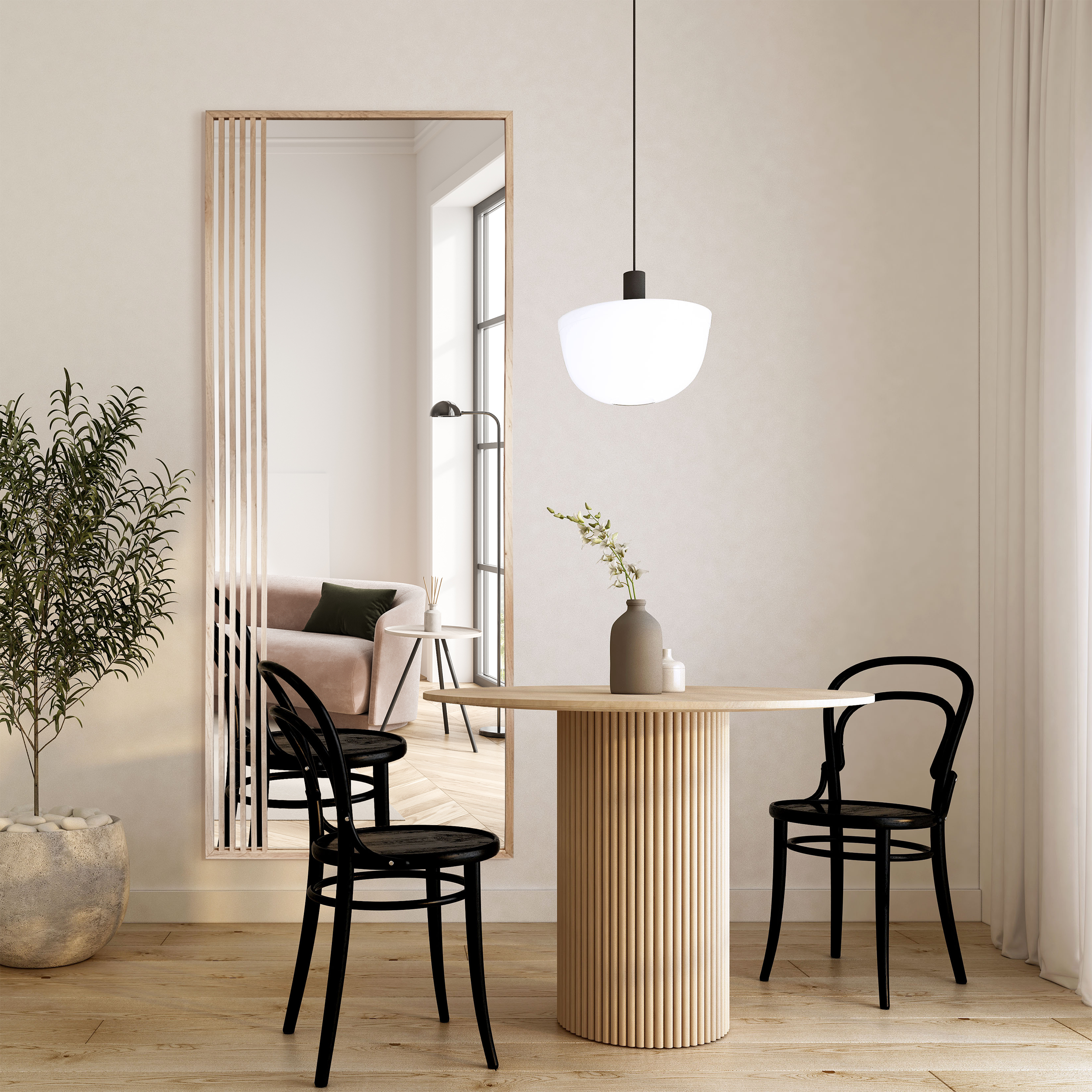 Lustro Loft Lewis Lamele brązowe 60 x 150 cm - 2