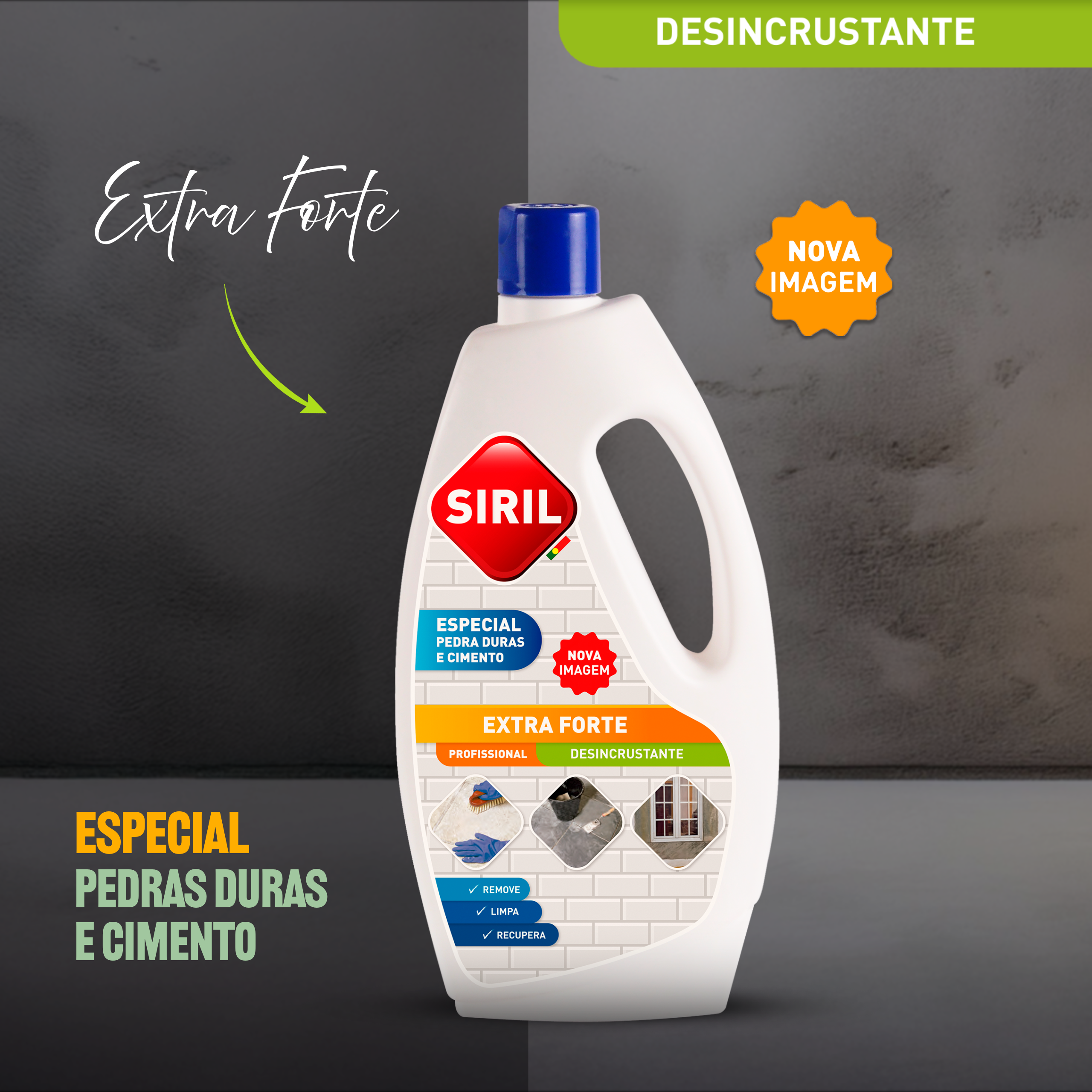 Desincrustante pedras duras e cimento 1 L Siril - 2