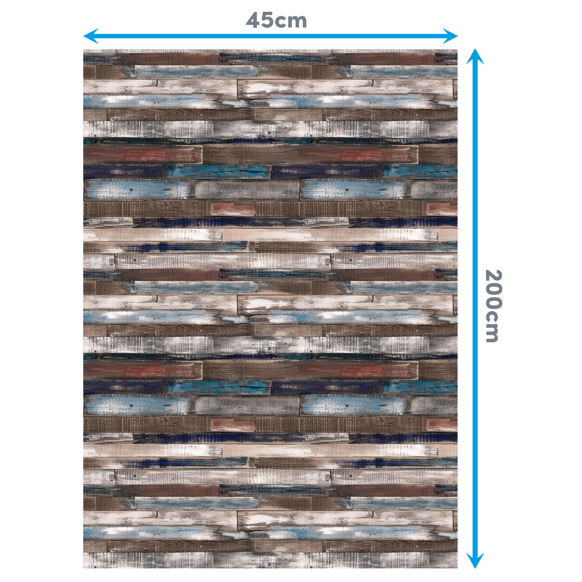Adhesivo decorativo en rollo PVC Imitación material Tablones Chalky color Marrón mate. De 0.45 x 2 m. Recomendado: para decorar un mueble y un objeto. LHD - 2