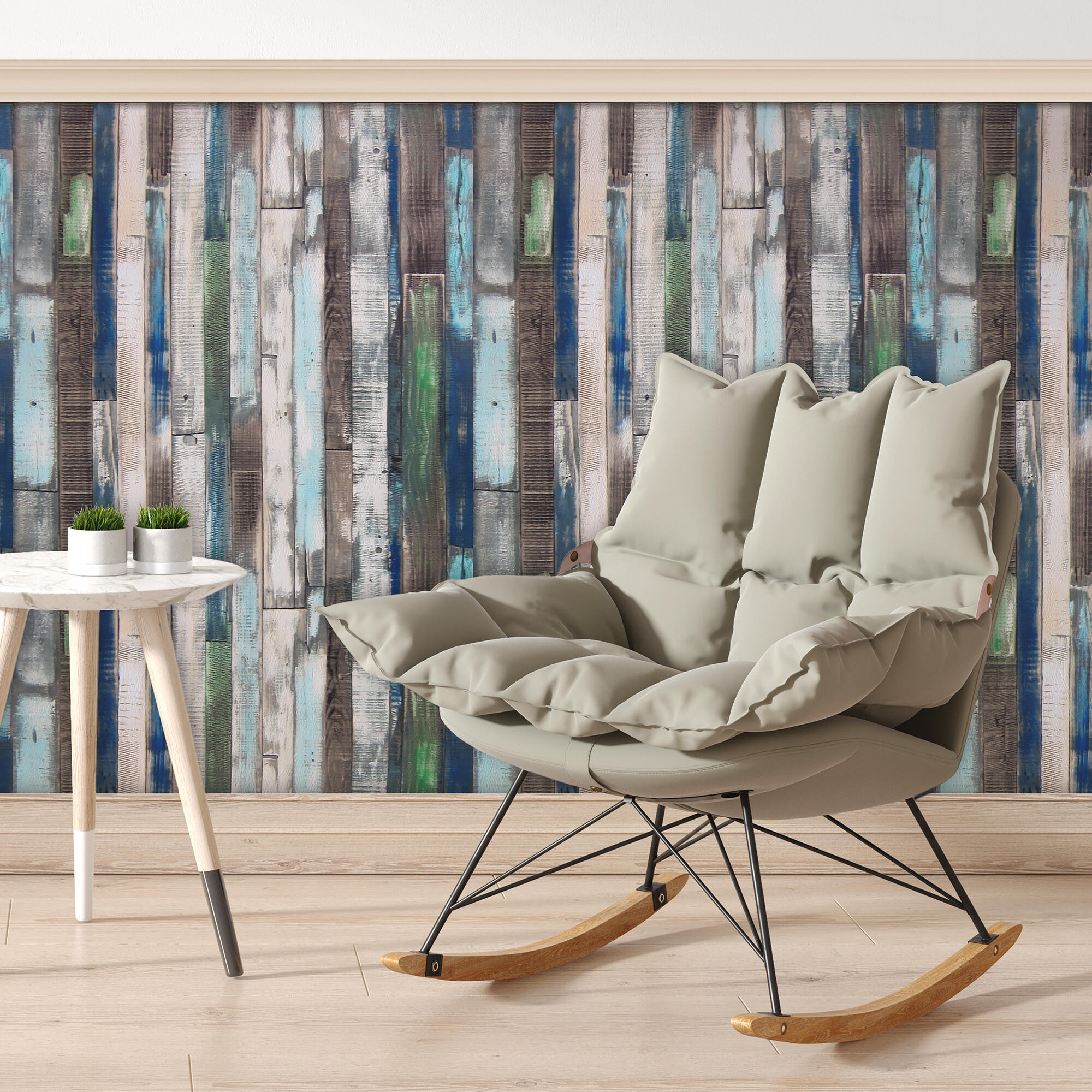 Revestimiento adhesivo mural  marrón  Tablones Aqua de 0.9 x 2m - 3