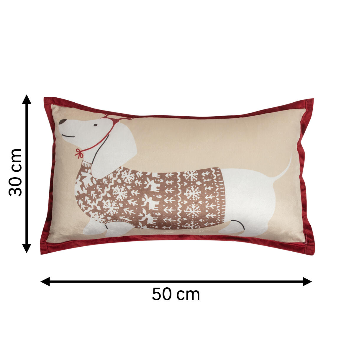 Almofada Christmas dog 30x50cm bege - 8