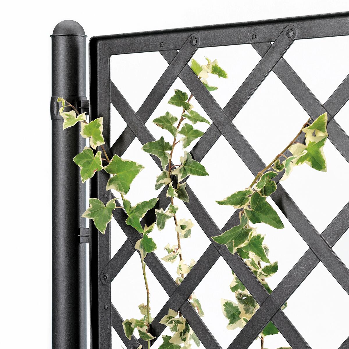 Fioriera con grigliato Deluxe STEFANPLAST in polipropilene antracite H 142 x L 100 x P 43 cm - 9