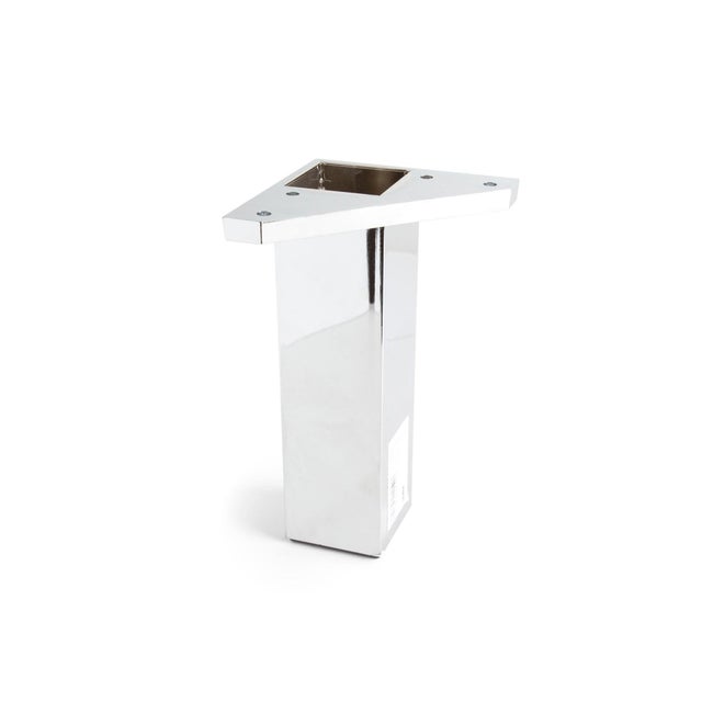 PATA MUEBLE EN PLASTICO ABS RECTANGULAR 40X40X150MM CROMO BRILLO