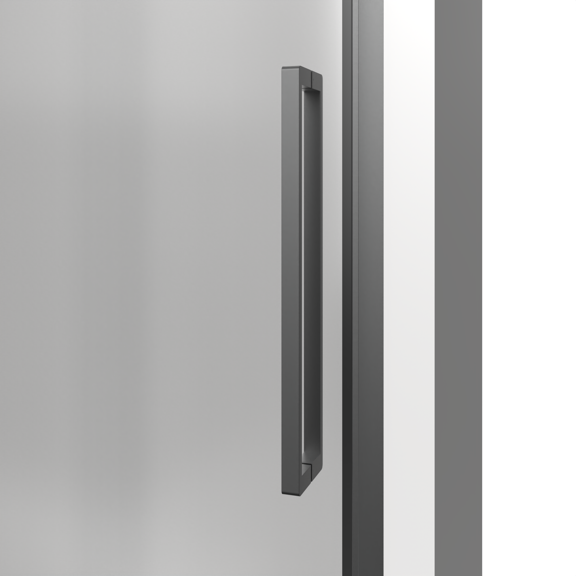 Mampara de ducha corredera 1 hoja fija + 1 puerta corredera. Perfil aluminio negro. Ancho adaptable (119-121.5)x195 cm Cristal templado de seguridad ahumado 5mm. Cierre magnético. Sin guía inferior - 2