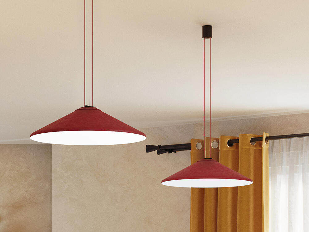 Lámpara de techo colgante de aluminio exterior cobre y negro 1 luz LED Magic Strap 32 cm altura regulable - 2