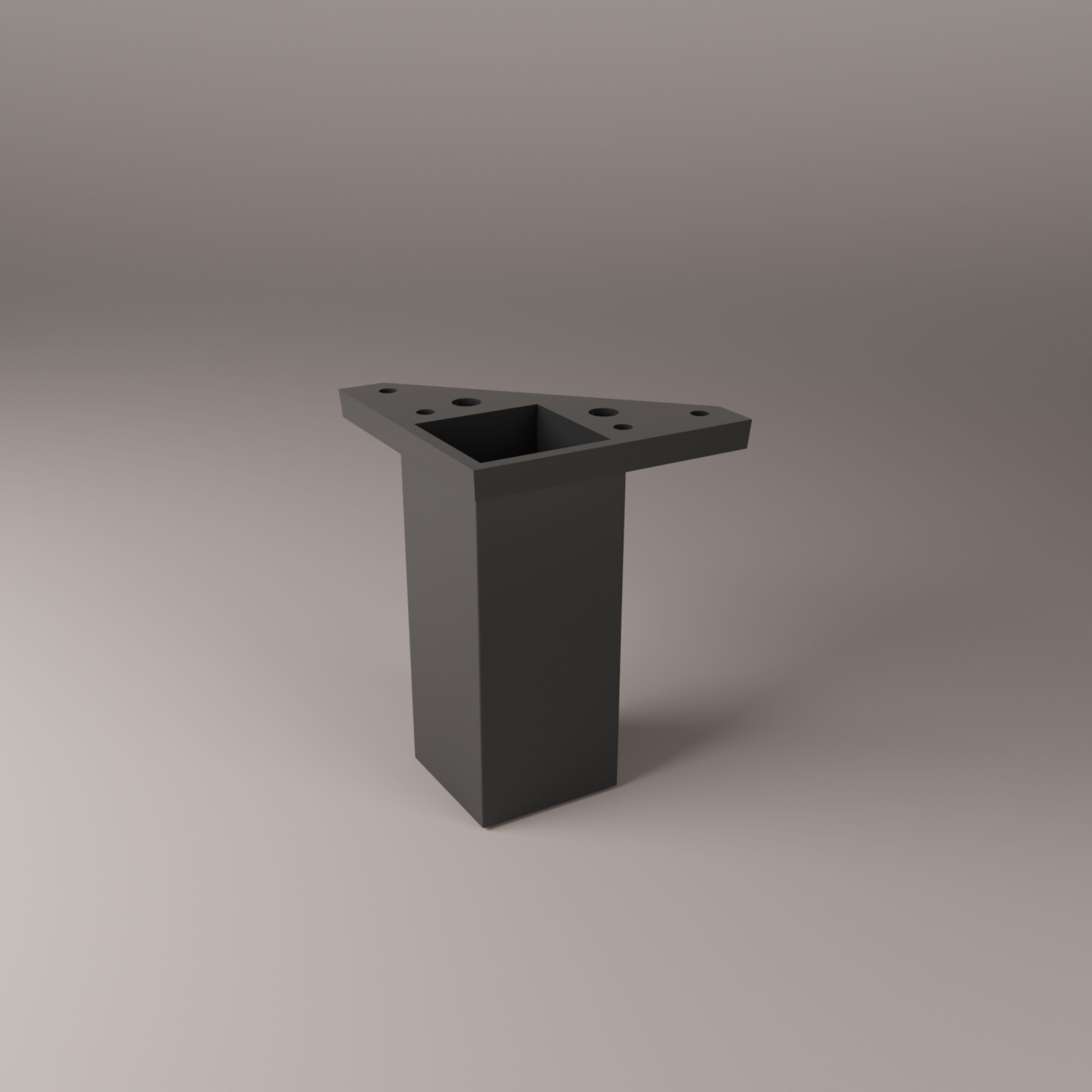 PATA MUEBLE EN PLASTICO ABS 40X40X100MM NEGRO - 2