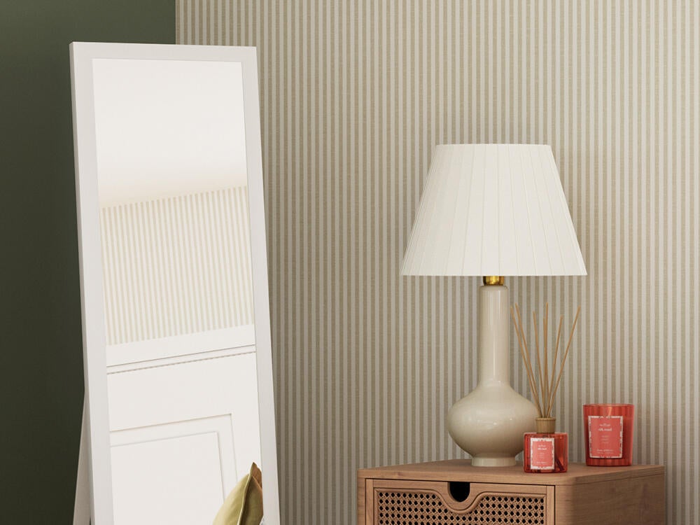 Papel pintado vinilo aplicación cola en pared Liso Linely pecan 6 beige  INSPIRE 53cmx10.05m lavable - 12