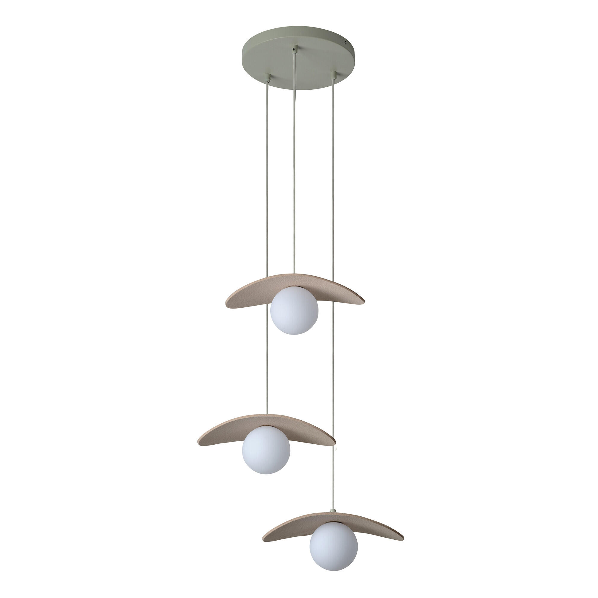 Lámpara de techo colgante beige 1 luz G9 Pearl 33.7 cm de ancho - 4