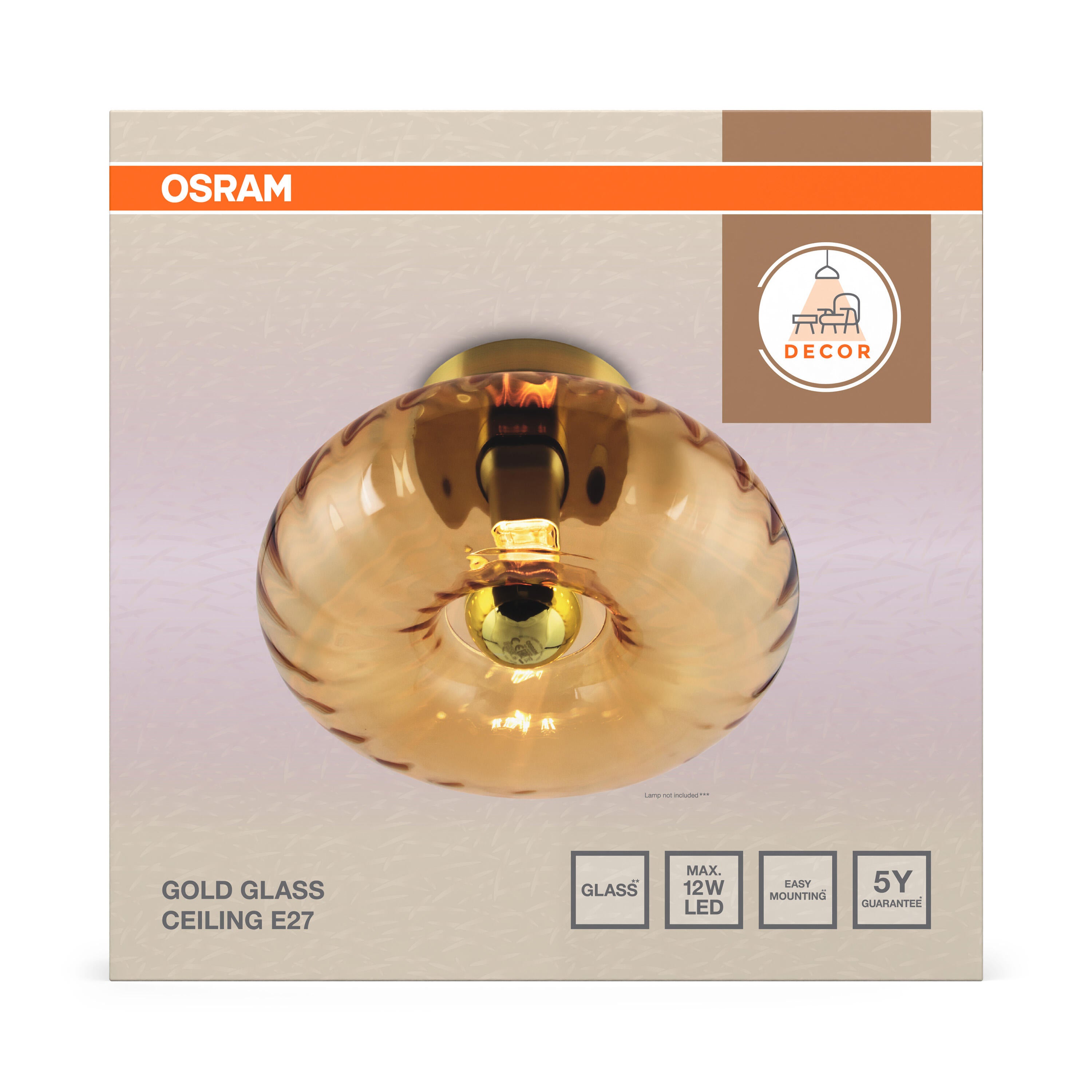 Plafoniera soggiorno glamour LUM850668 Ø 28 cm dorato IP20, 1XE27 - 2