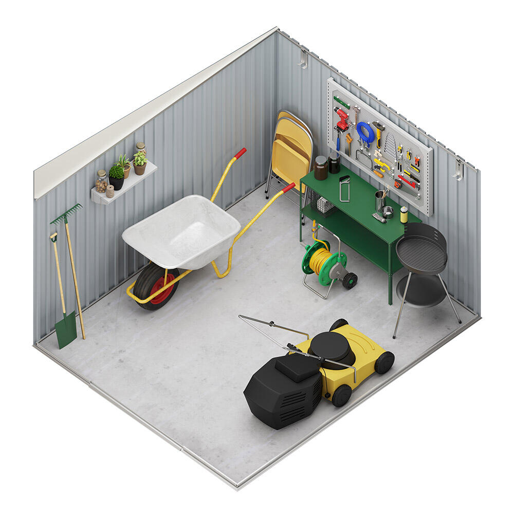 Caseta de metal OREBRO de 333x189x269 cm y 8.96 m2 con 0.25 mm espesor y doble puerta corredera HOGGAR - 4