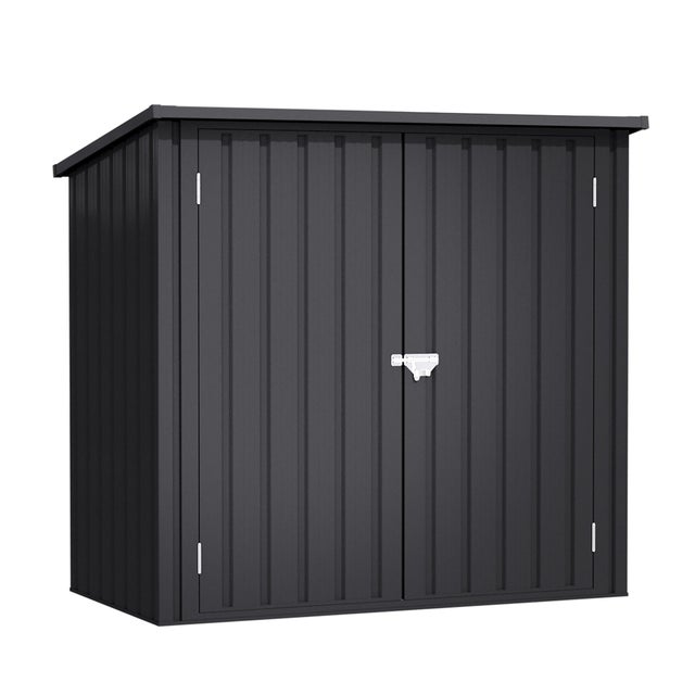Caseta de metal Arya de 147x134x86 cm y 1.26 m2 con 0.25 mm espesor y doble puerta abatible HOGGAR
