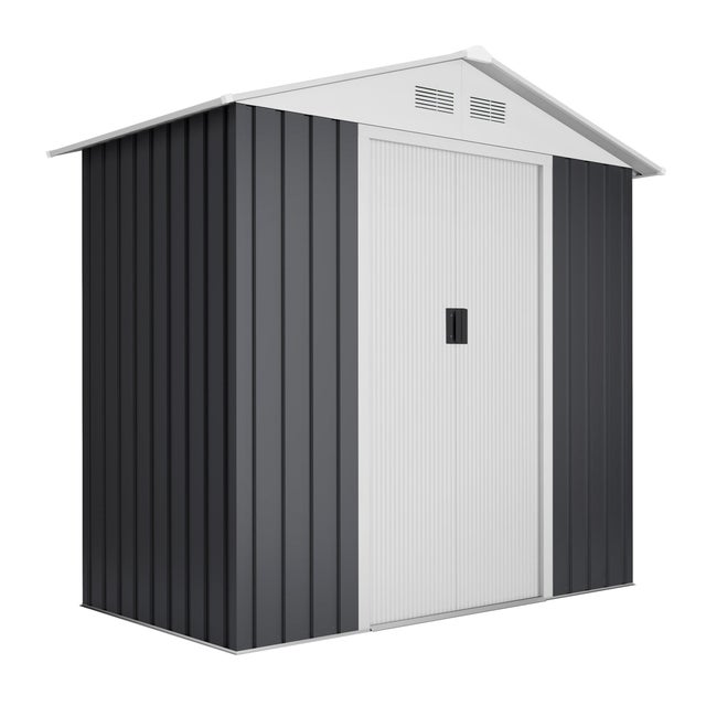 Caseta de metal Advanced Second de 215x190x190 cm y 4.1 m2 con 0.25 mm espesor y doble puerta corredera HOGGAR