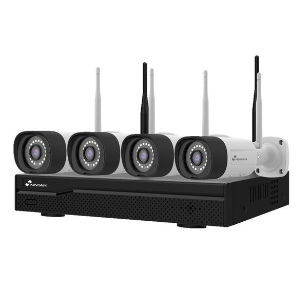 KIT GRABADOR CCTV WIFI 10 CANALES + 4 CÁMARAS EXTERIOR + 2TB