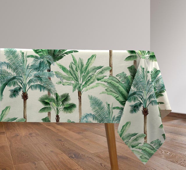 Mantel antimanchas de algodón  y poliéster Azor de 200x140 cm verde
