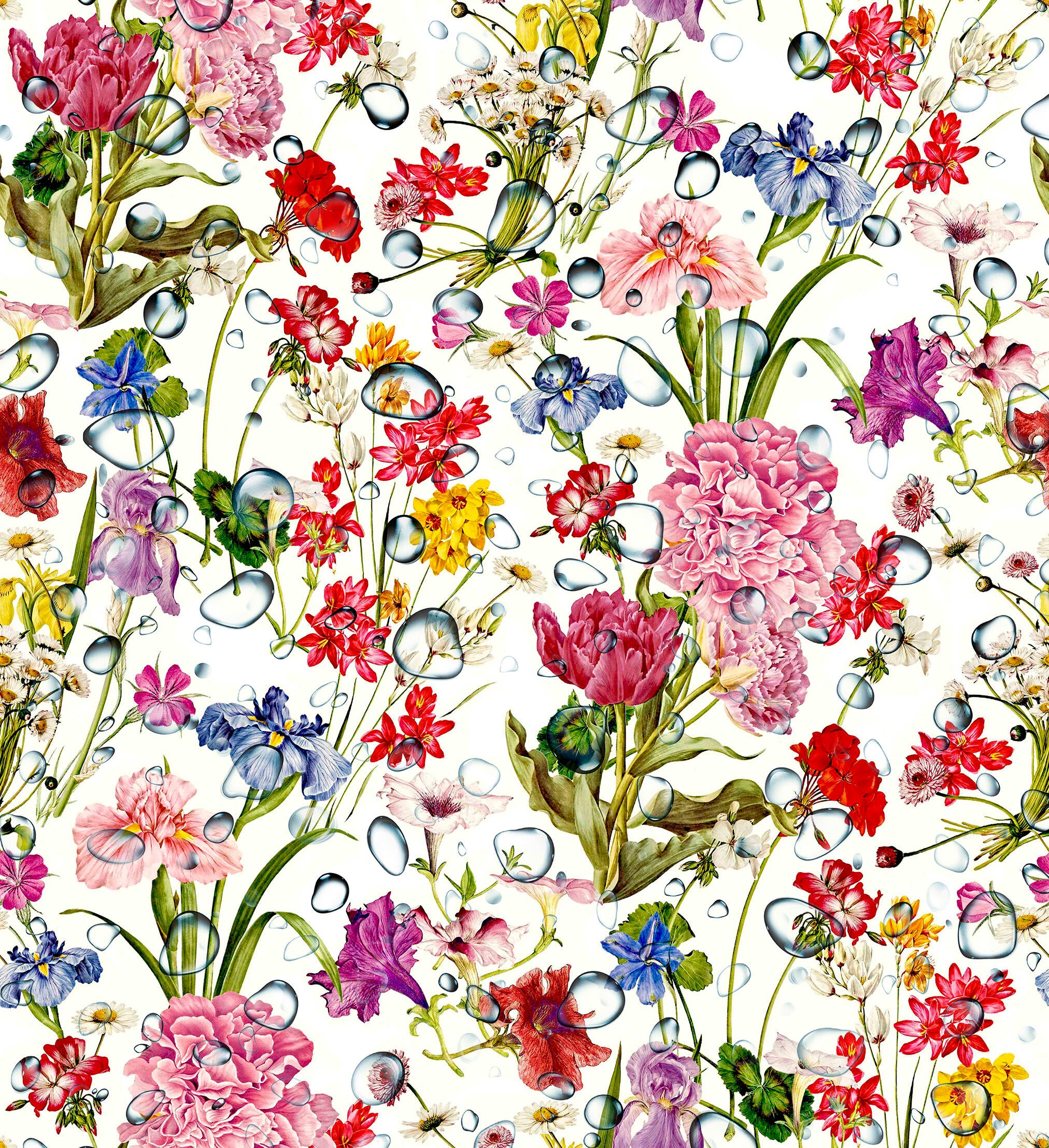 Mantel antimanchas de algodón  y poliéster Flowers de 200x140 cm multicolor
 - 2
