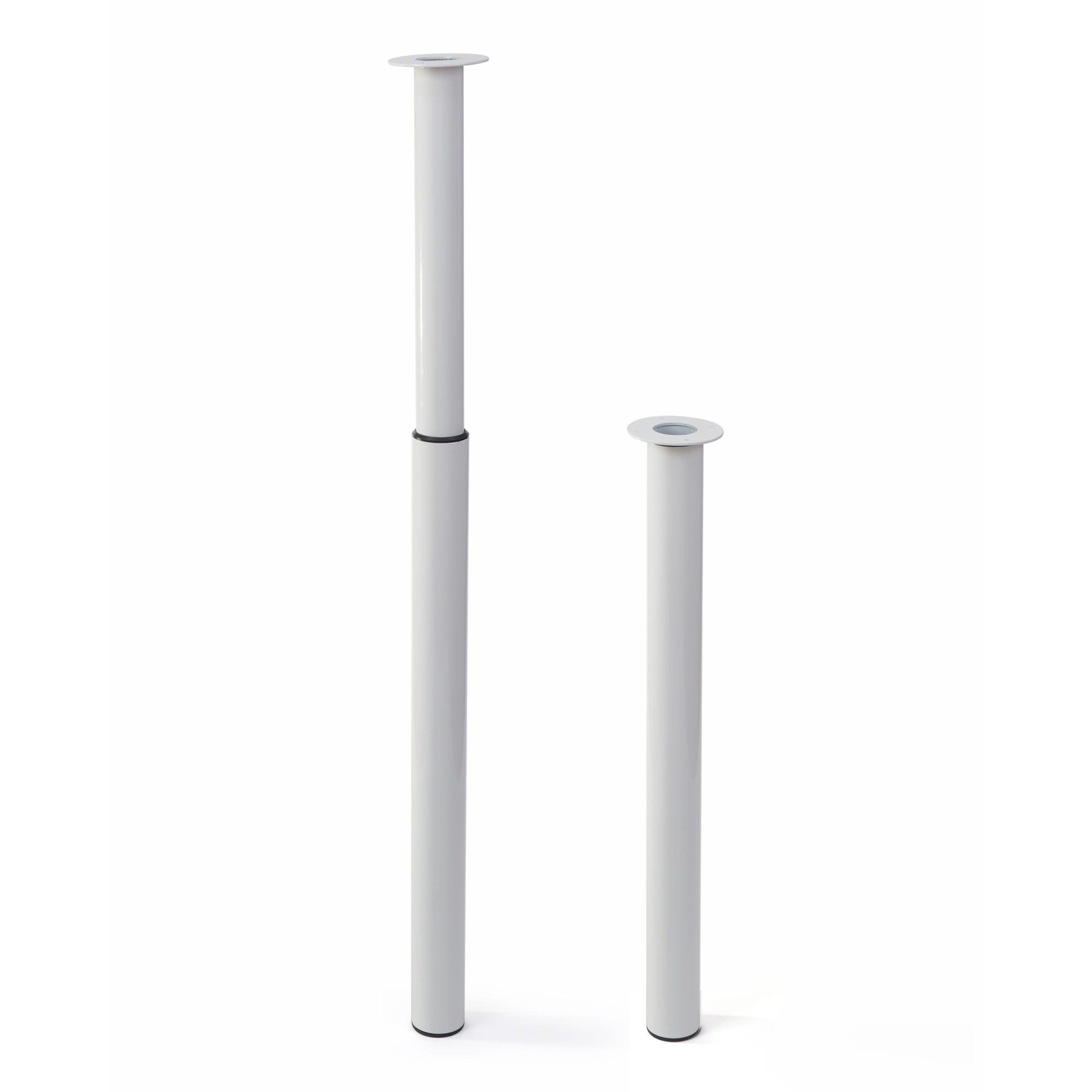 PATA MUEBLE METAL EXTENSIBLE REDONDA  710-1100MM BLANCA. 1UD - 6