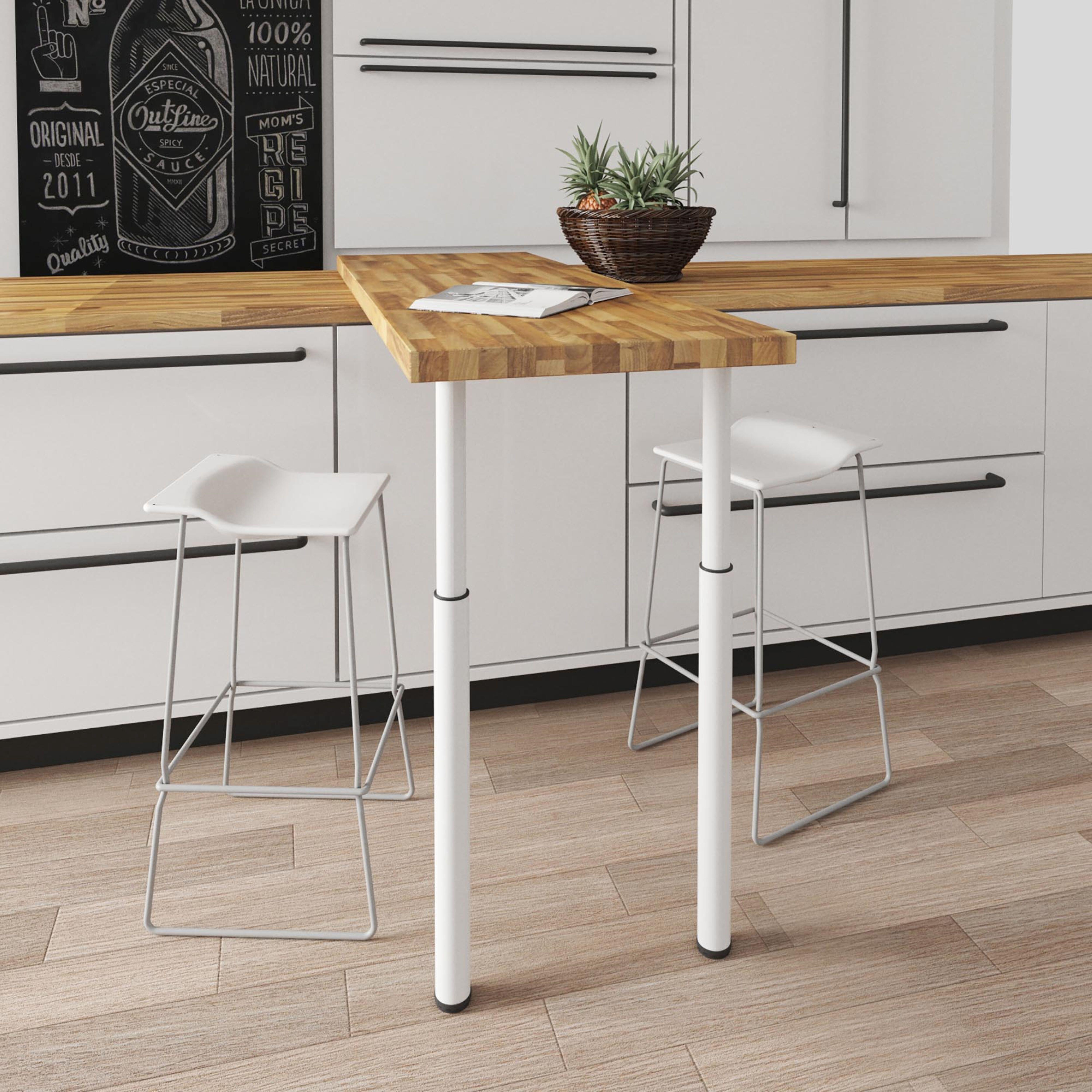 PATA MUEBLE METAL EXTENSIBLE REDONDA  710-1100MM BLANCA. 1UD - 3
