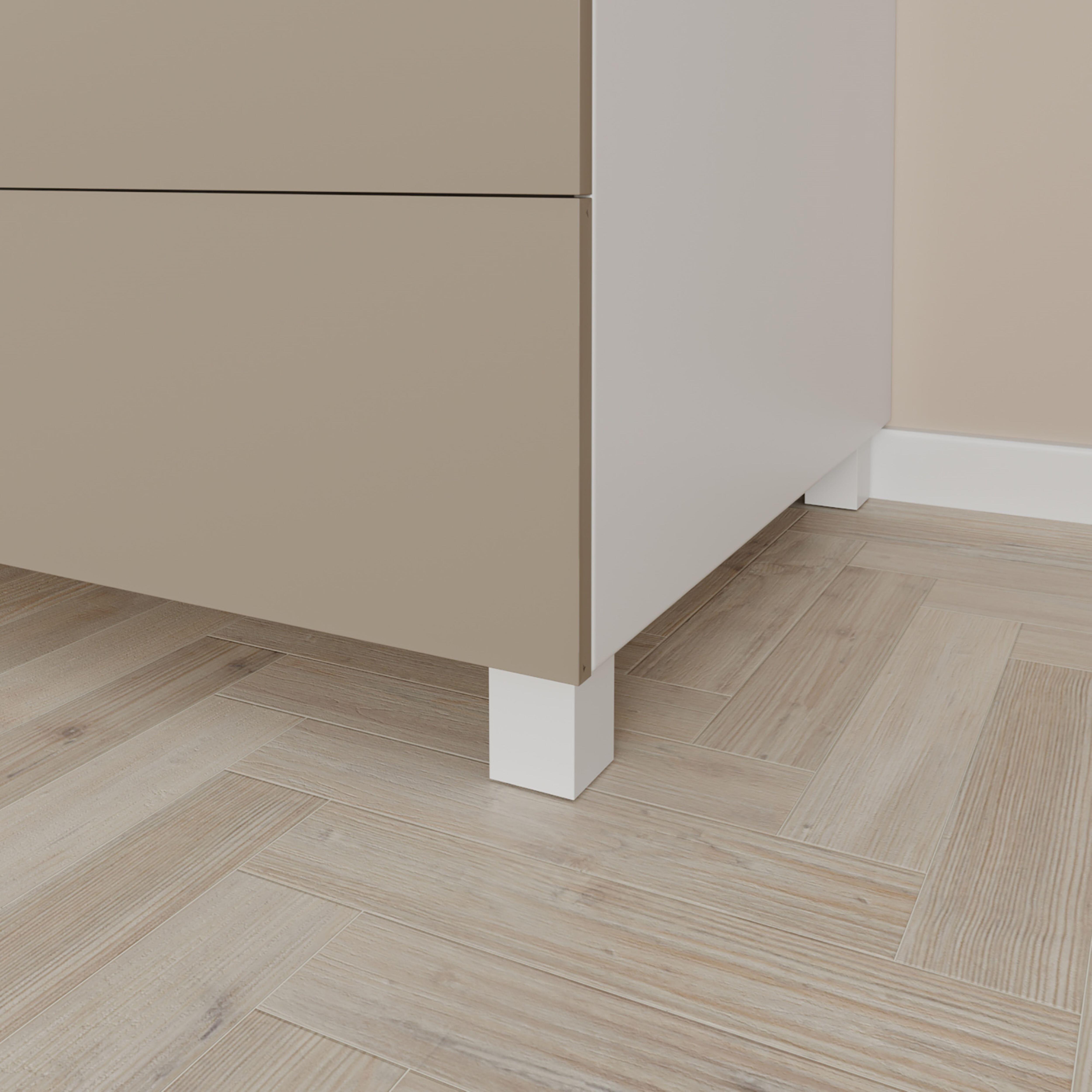 PATA MUEBLE EN PLASTICO ABS 40X40X60MM CROMO BRILLO - 2